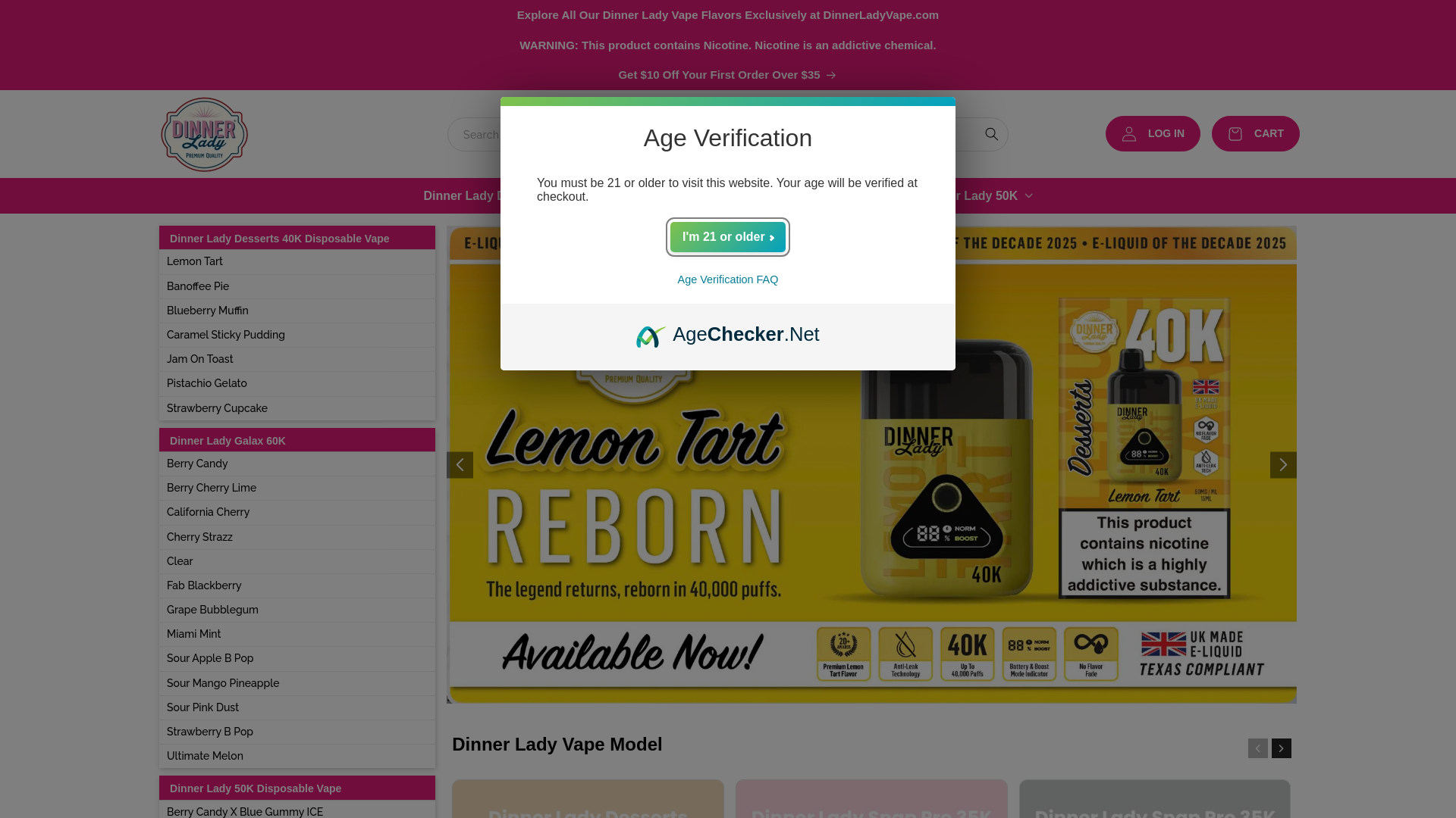 website screenshot of https://dinnerladyvapes.org