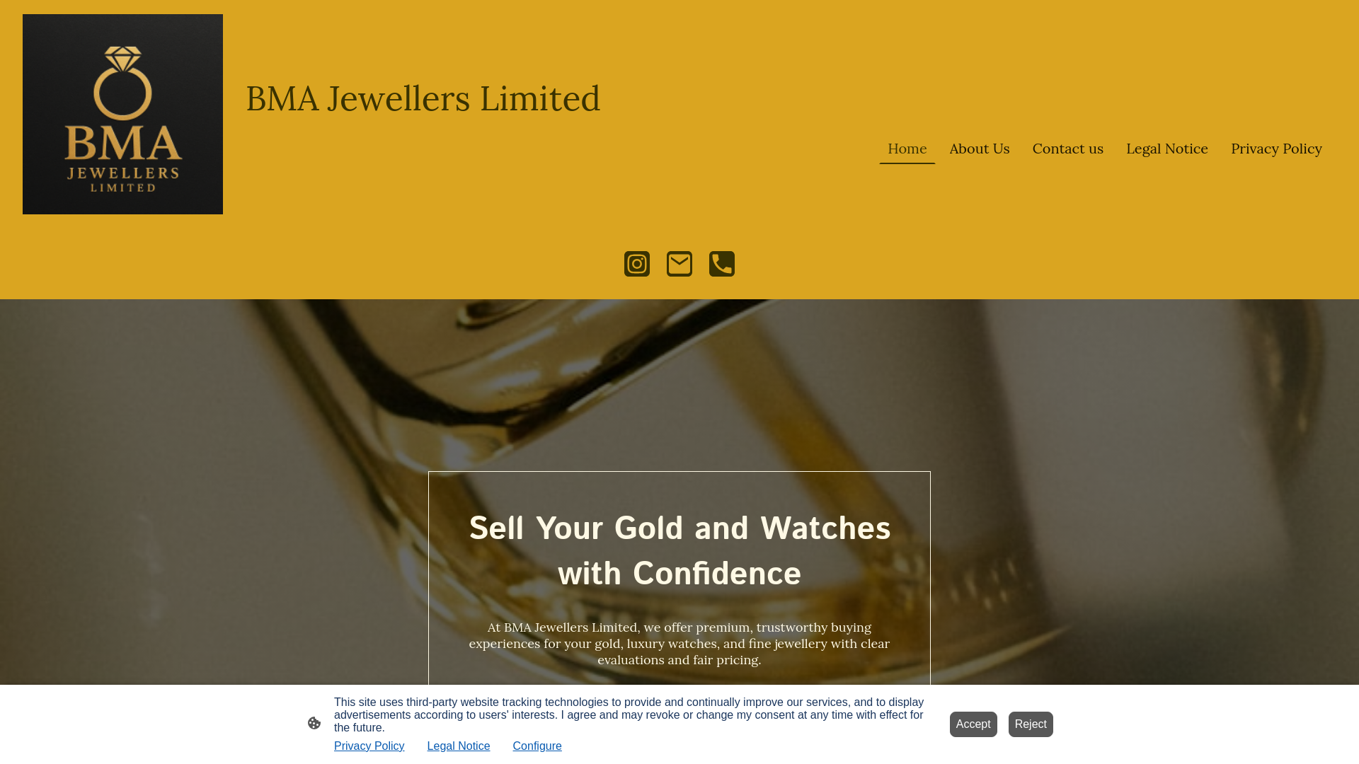 website screenshot of https://bmajewellerslimited.co.uk/