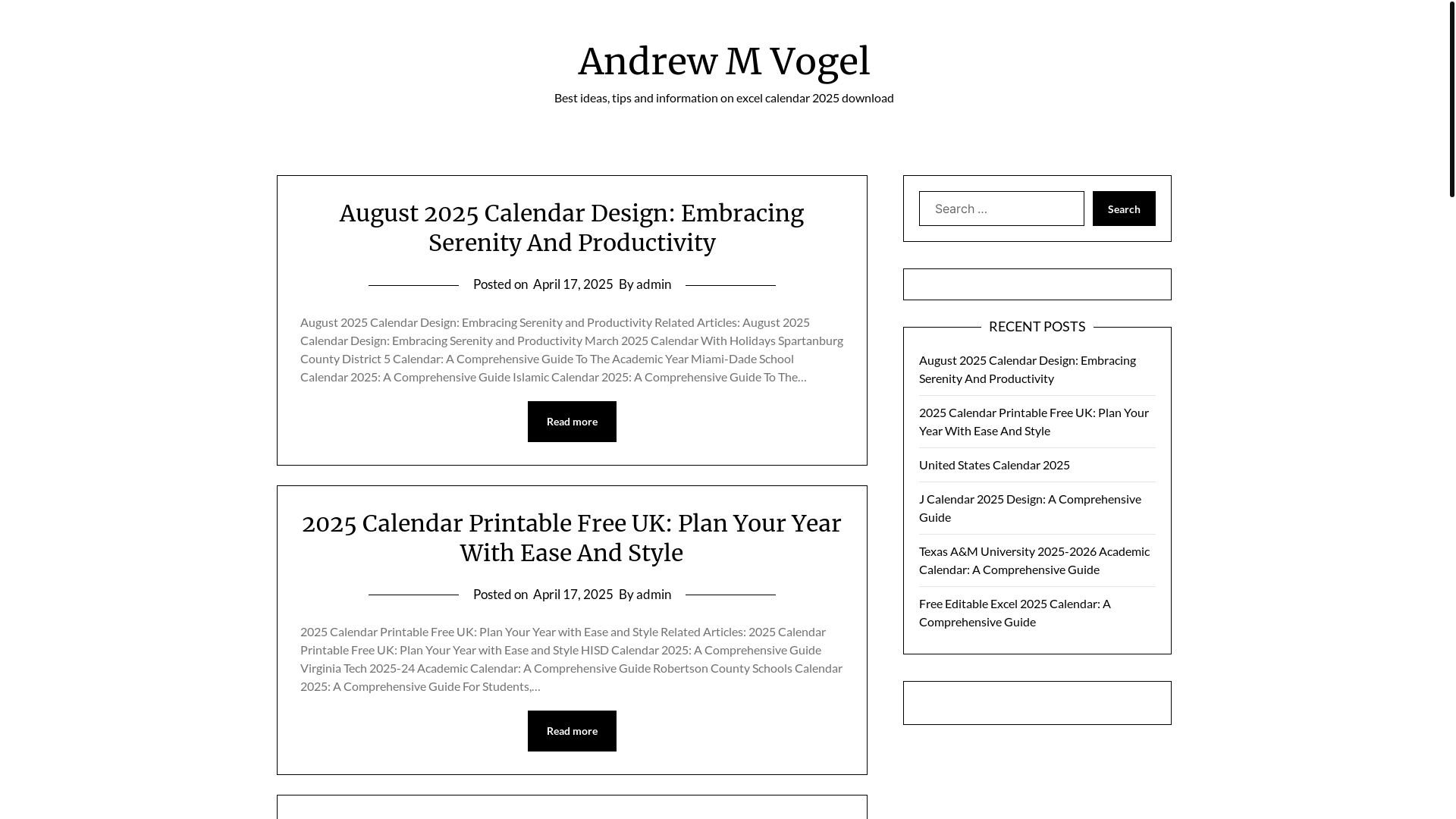 website screenshot of https://andrewmvogel.pages.dev/