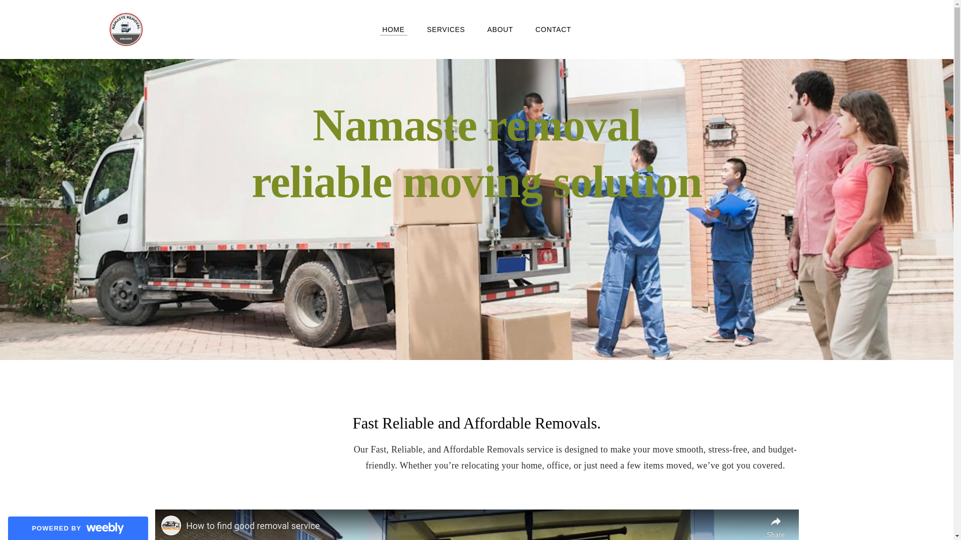website screenshot of https://namasteremoval.com/