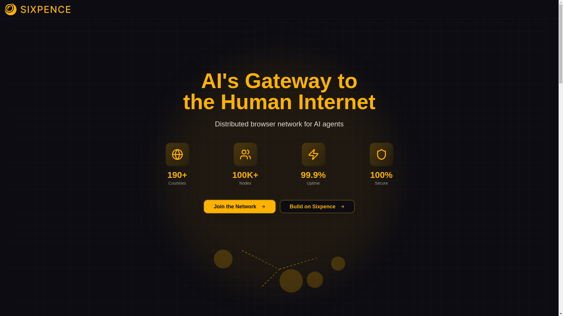 website screenshot of https://sixpence.ai