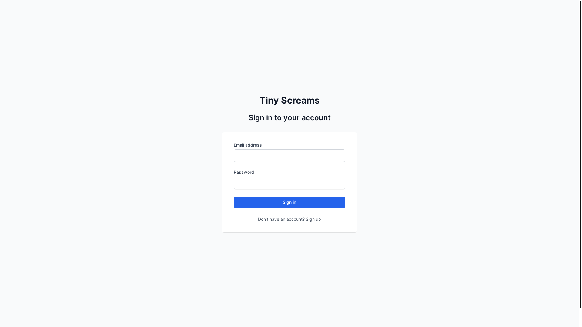 website screenshot of https://tiny-screams.pages.dev/