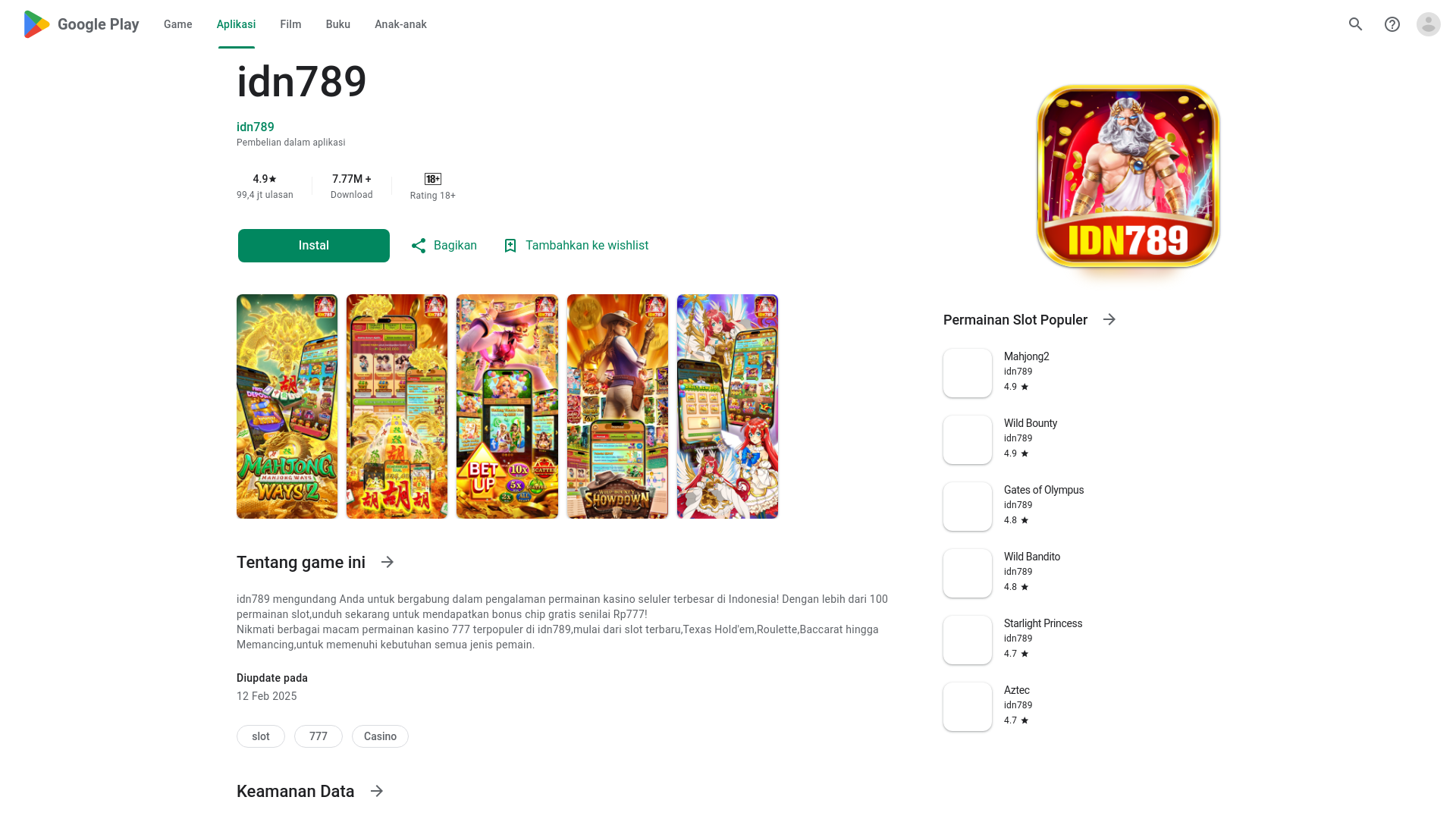 website screenshot of https://idn789fb02.shop