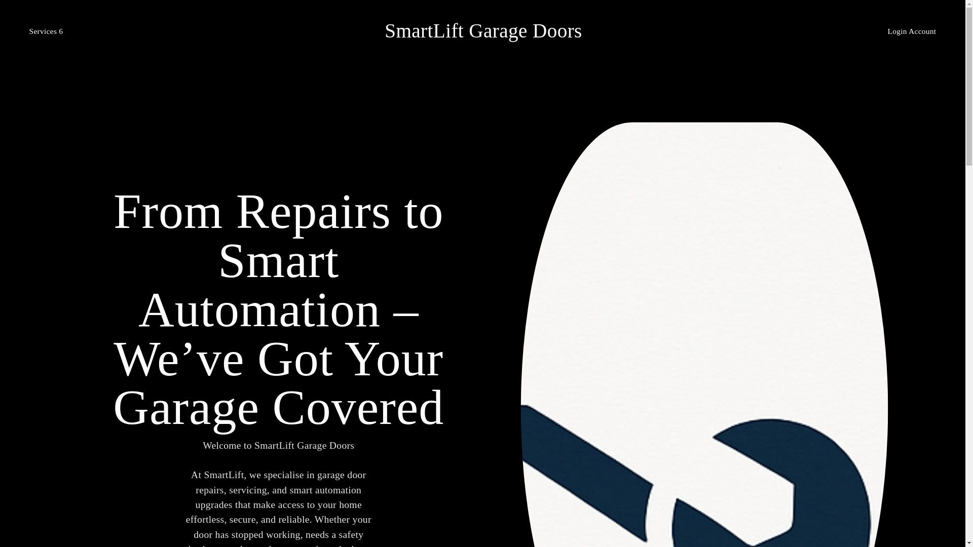 website screenshot of https://smartliftgaragedoors.co.uk/