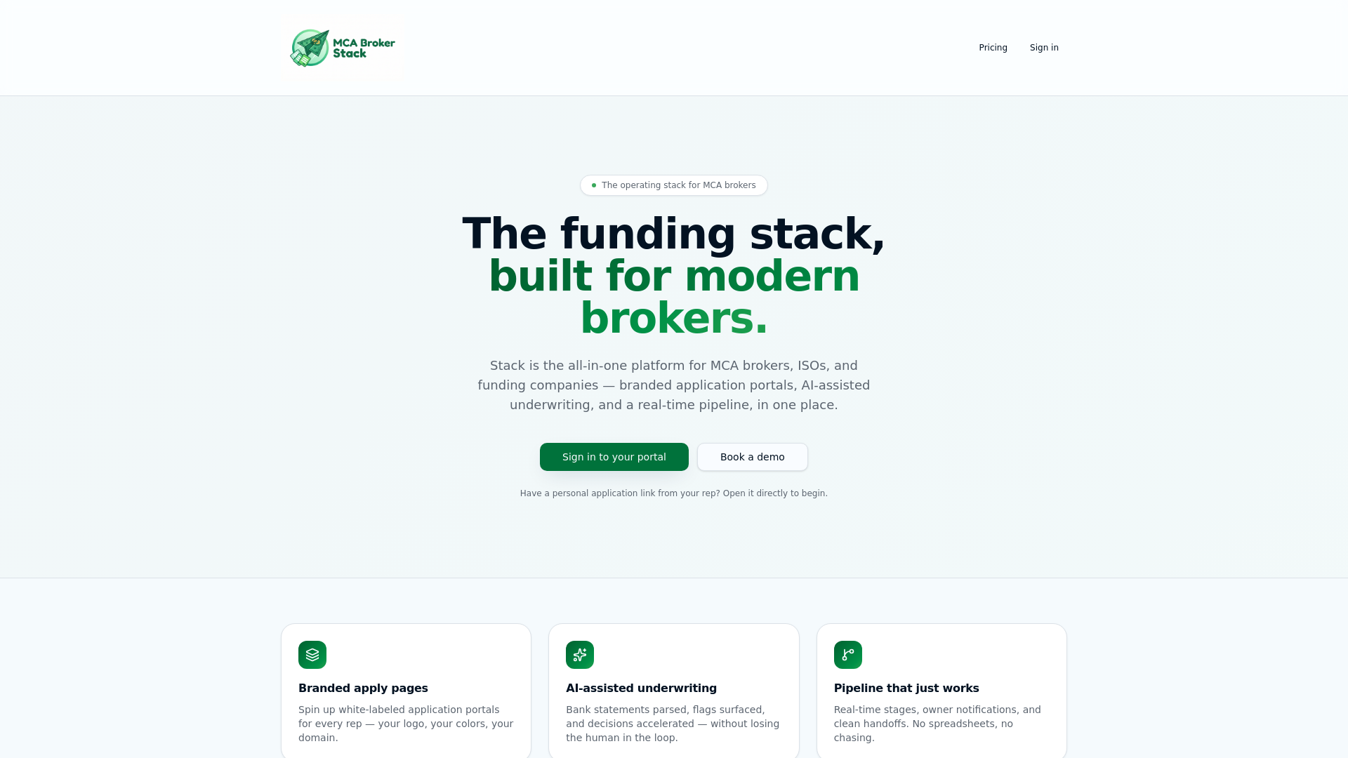 website screenshot of https://mcaisostack.com/