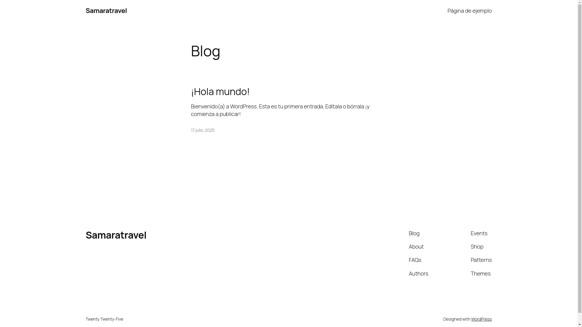 website screenshot of https://samaratravel.lat/