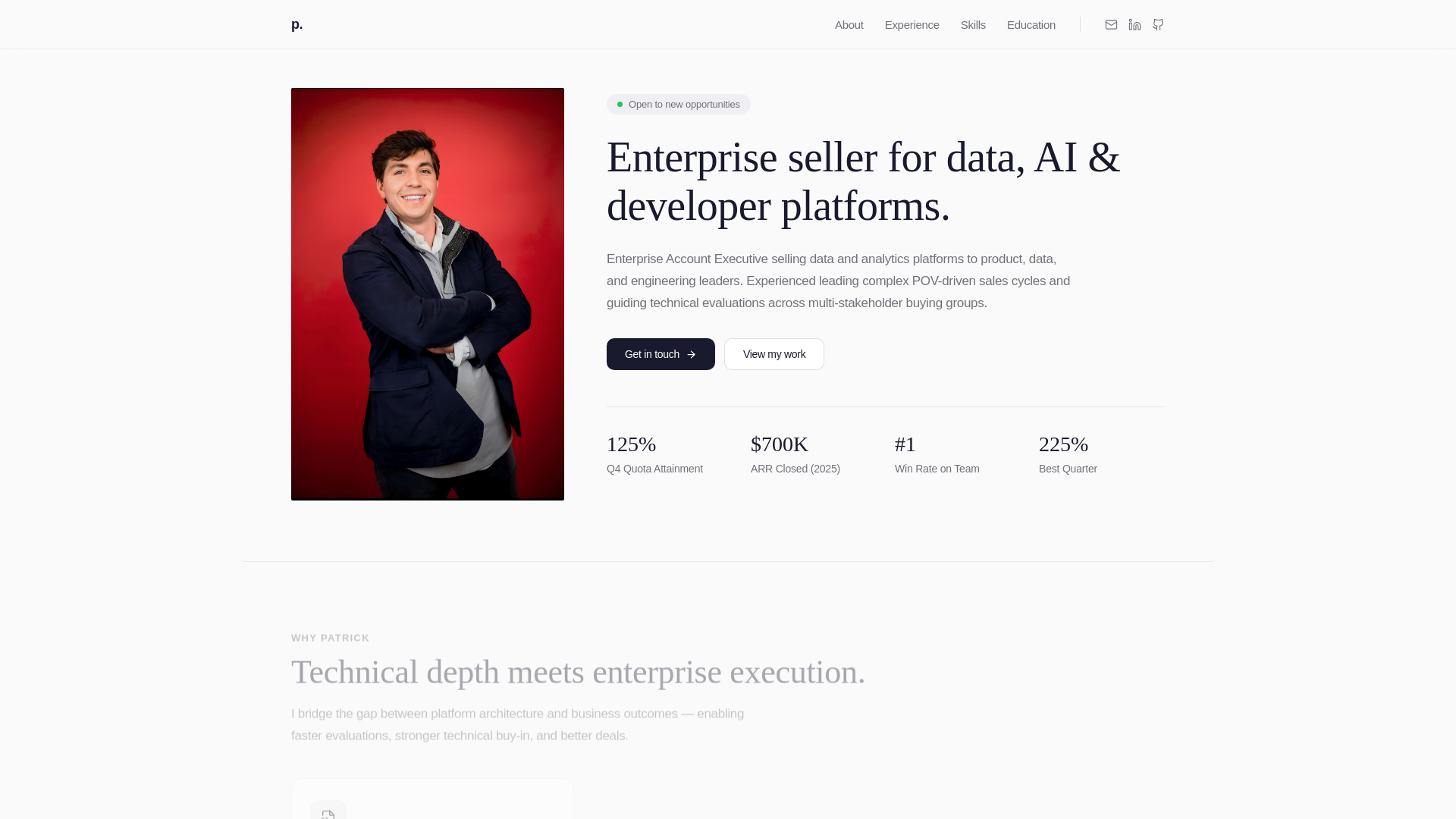 website screenshot of https://patrickryanmorris.com/