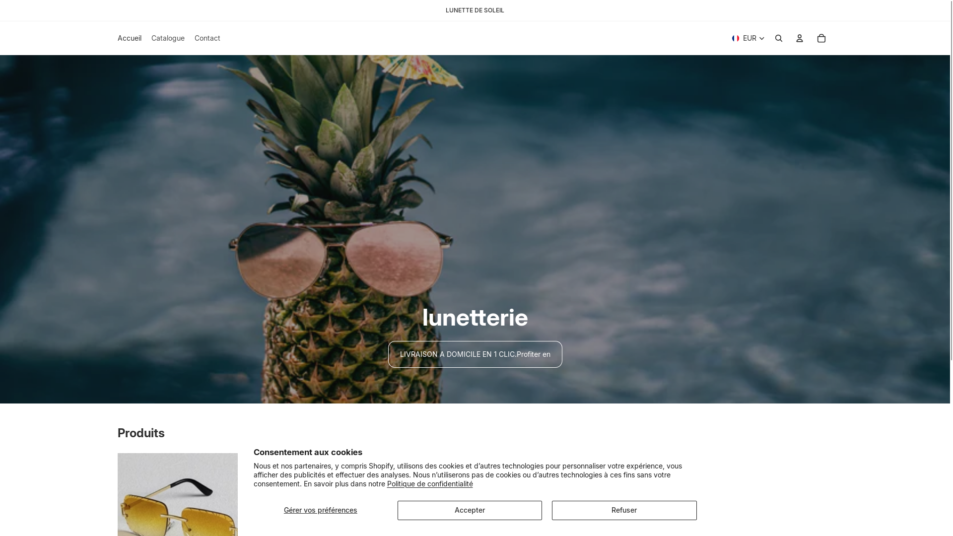 website screenshot of https://lunetterie.shop/