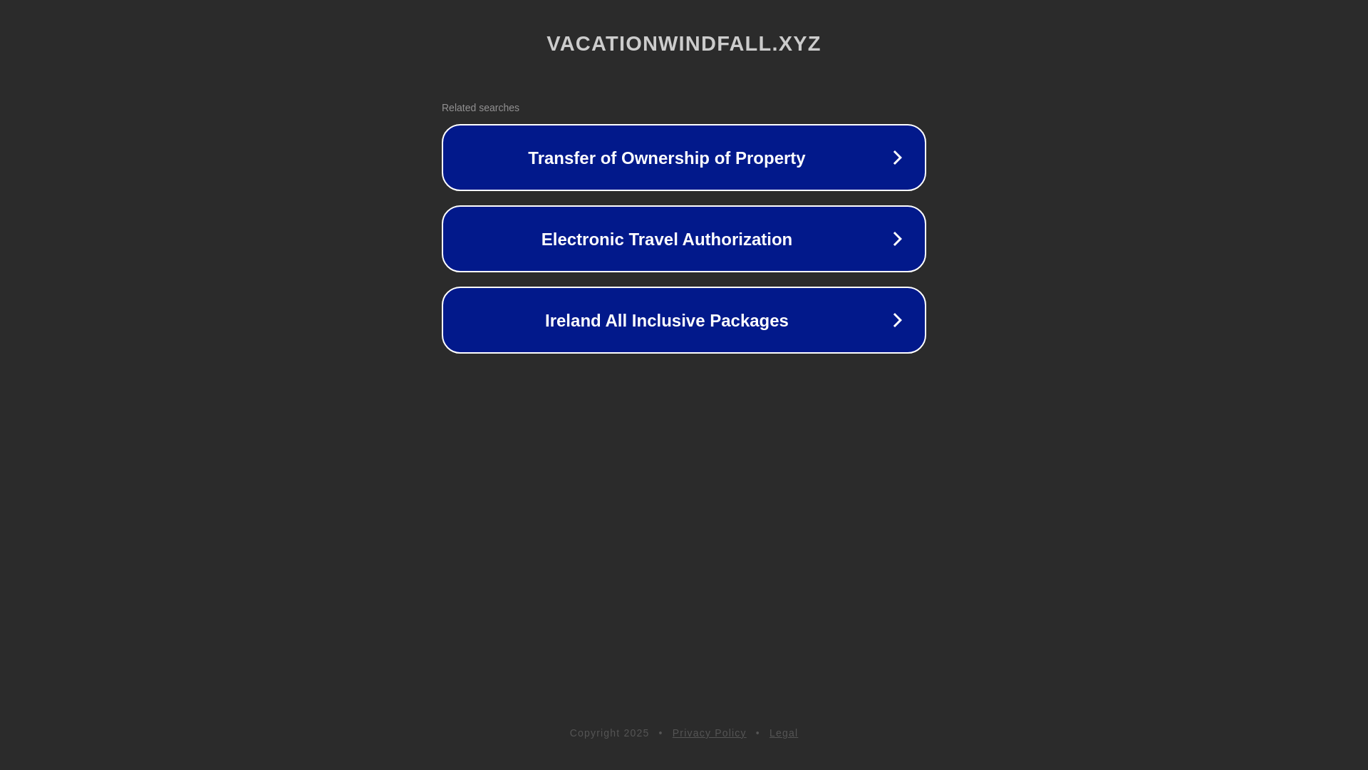 website screenshot of https://vacationwindfall.xyz/