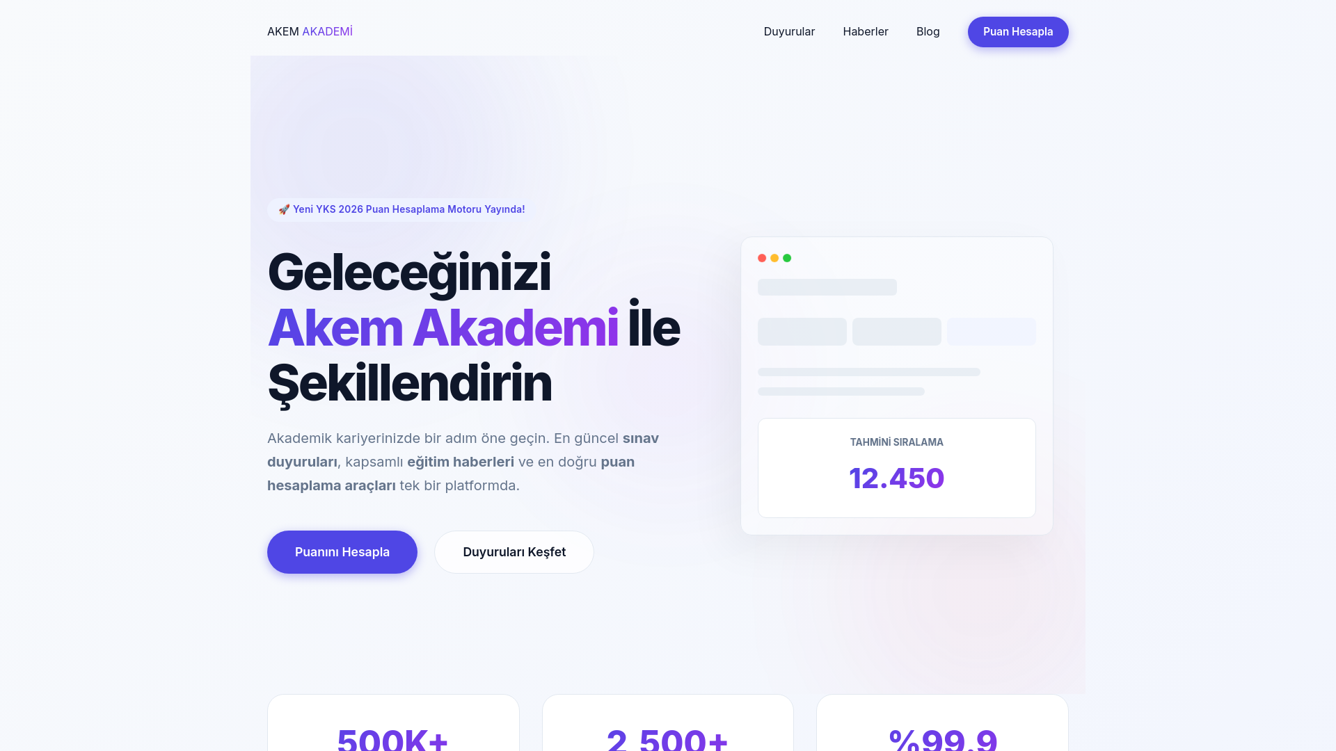 website screenshot of https://akemakademi.com/