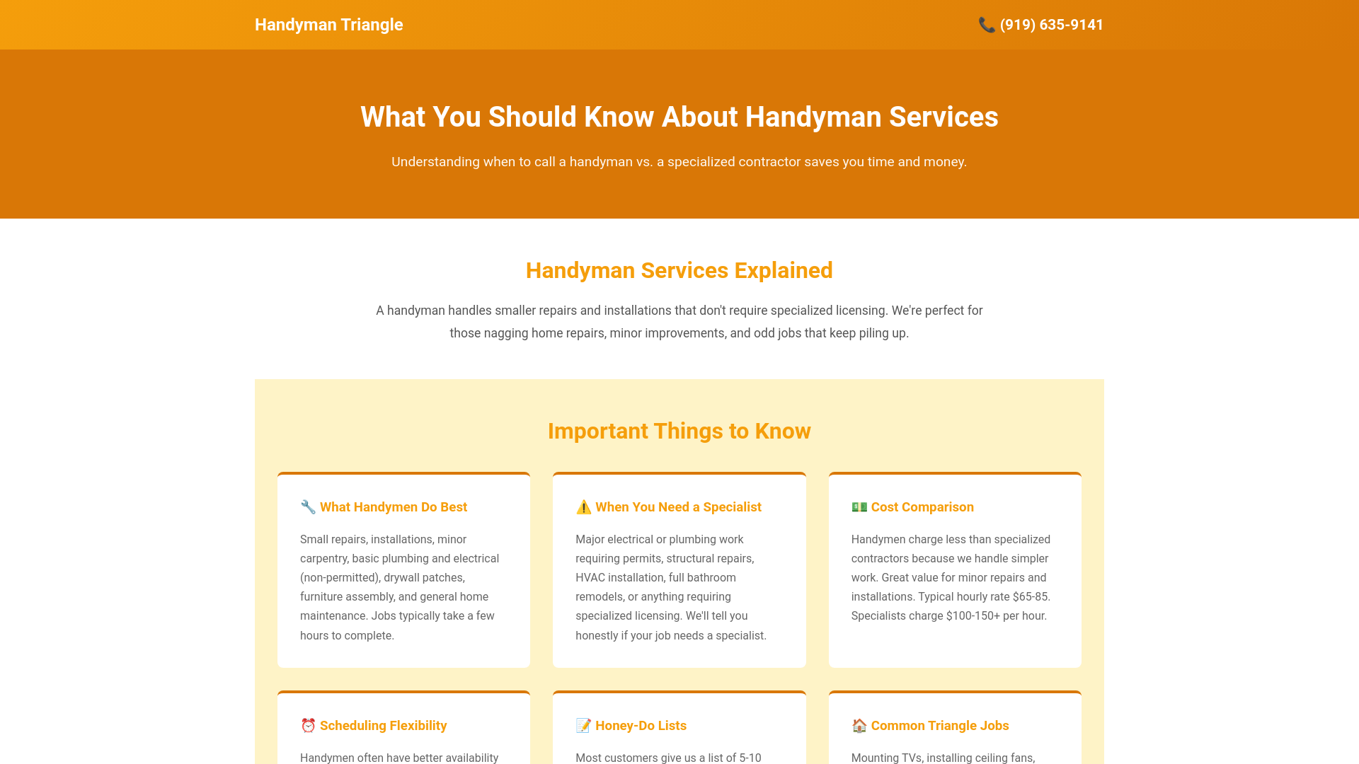website screenshot of https://wakehandyman.pages.dev/