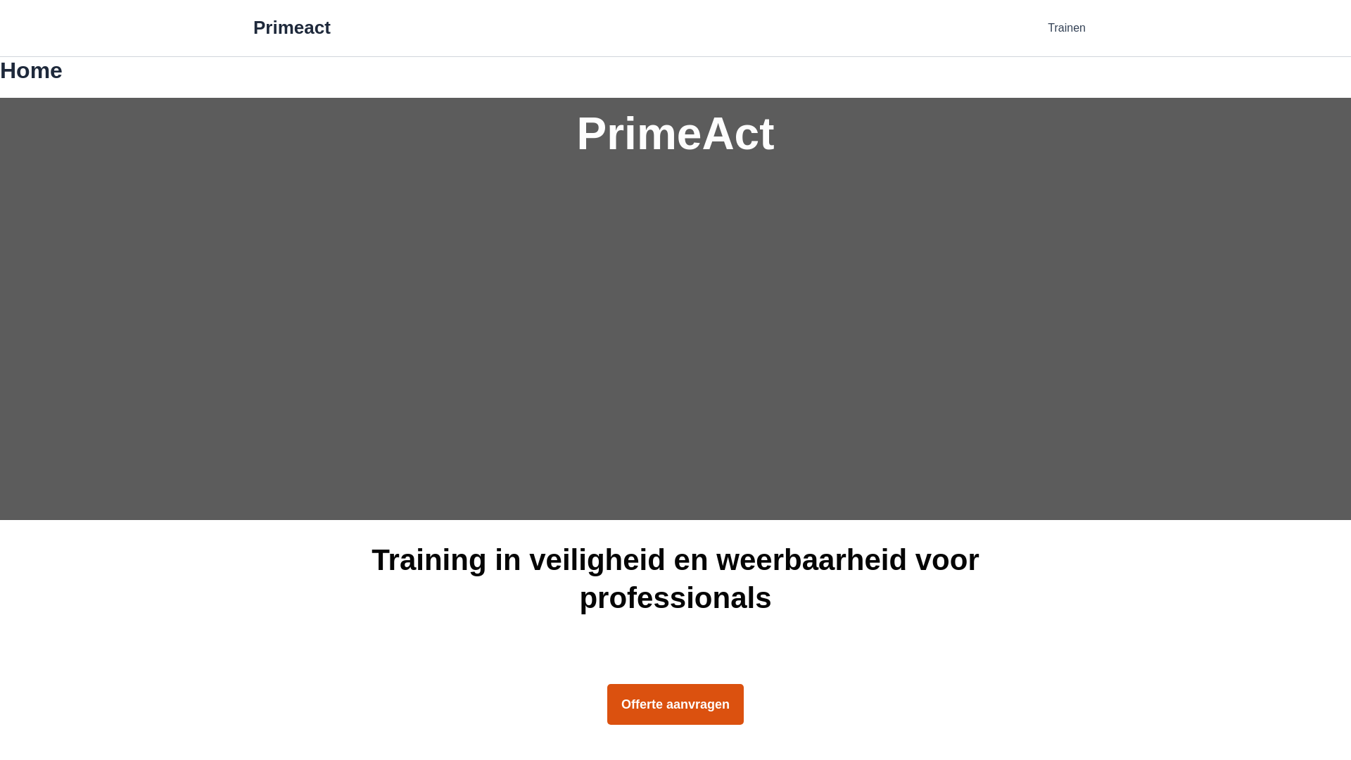 website screenshot of https://primeact.nl/
