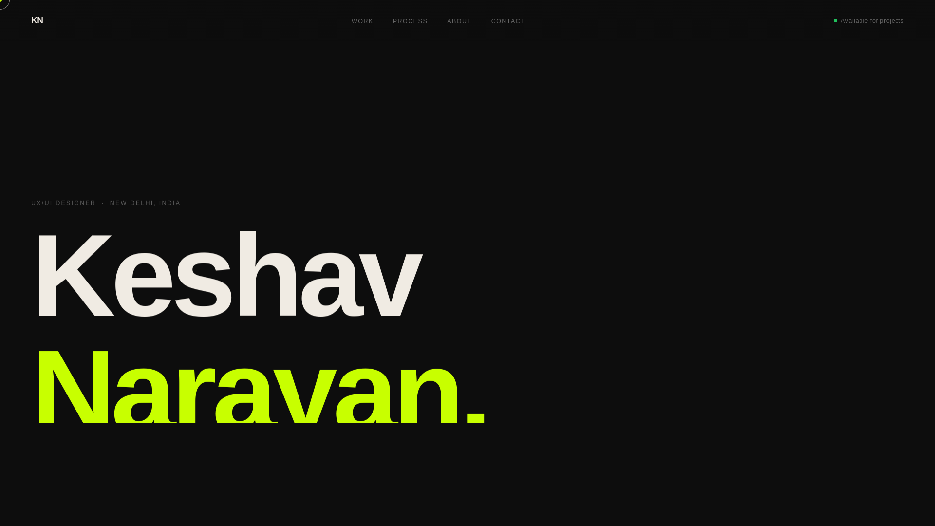 website screenshot of https://keshav.design/