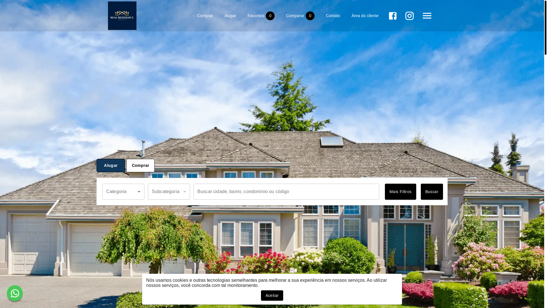 website screenshot of https://realresidenceimoveis.com.br/