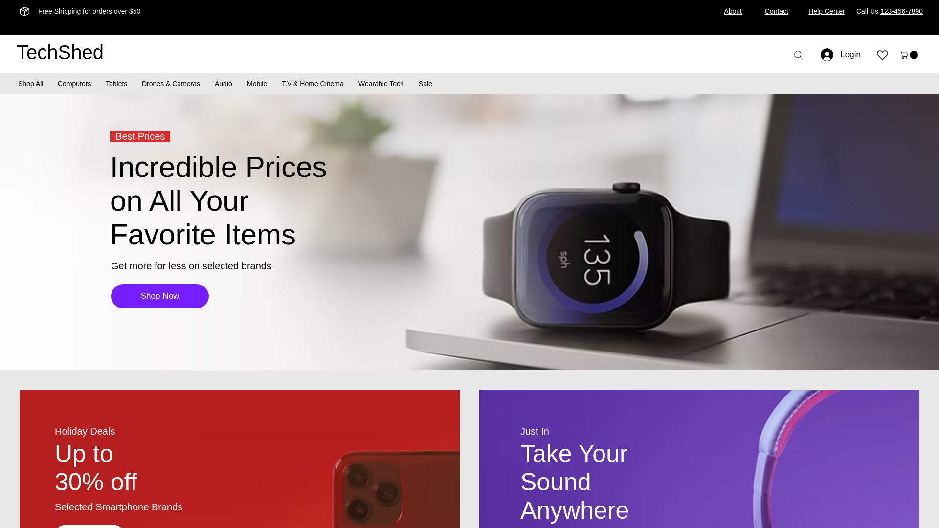 website screenshot of https://zyontechstore.com/