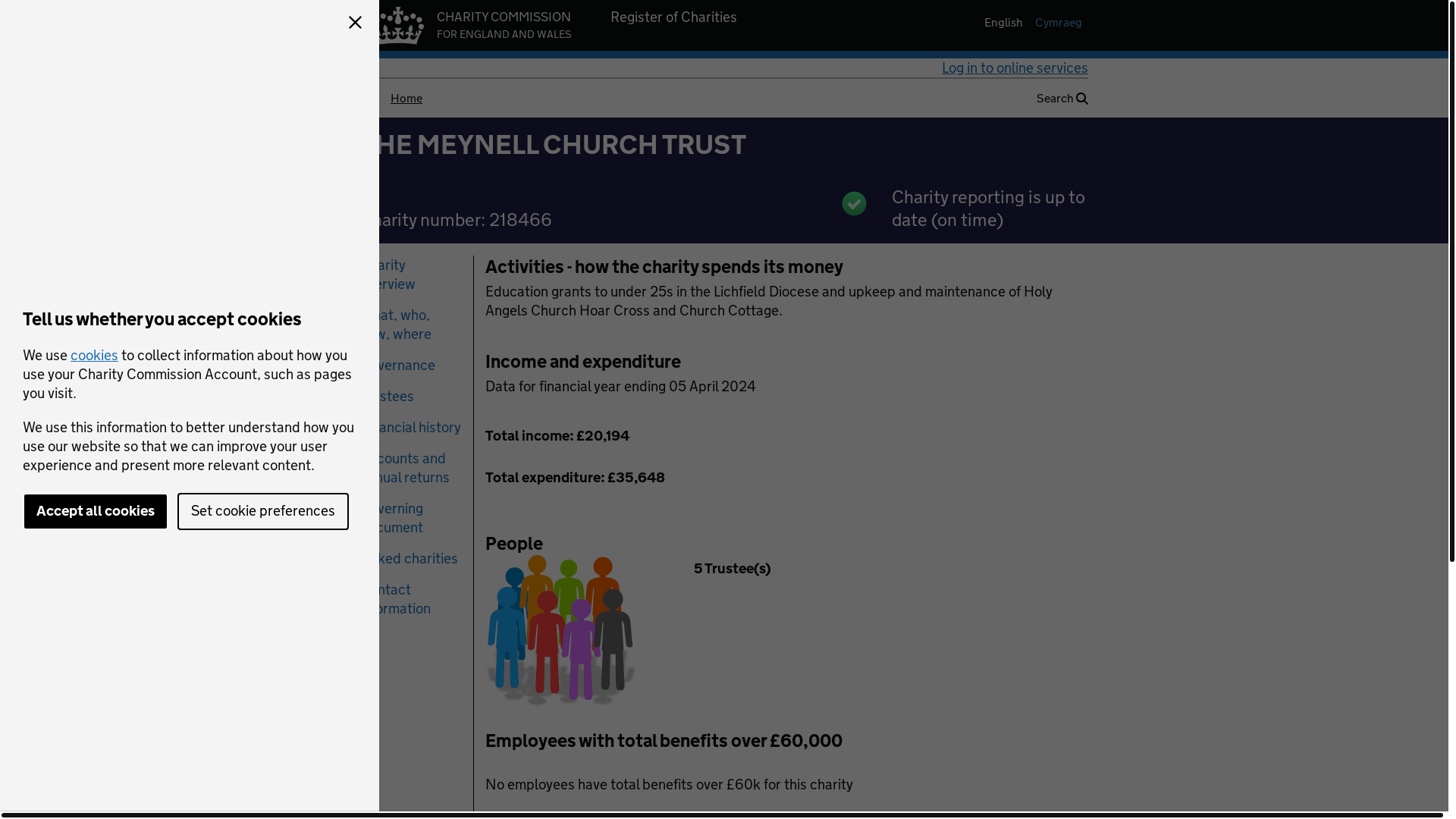 website screenshot of https://meynellchurchtrust.uk/