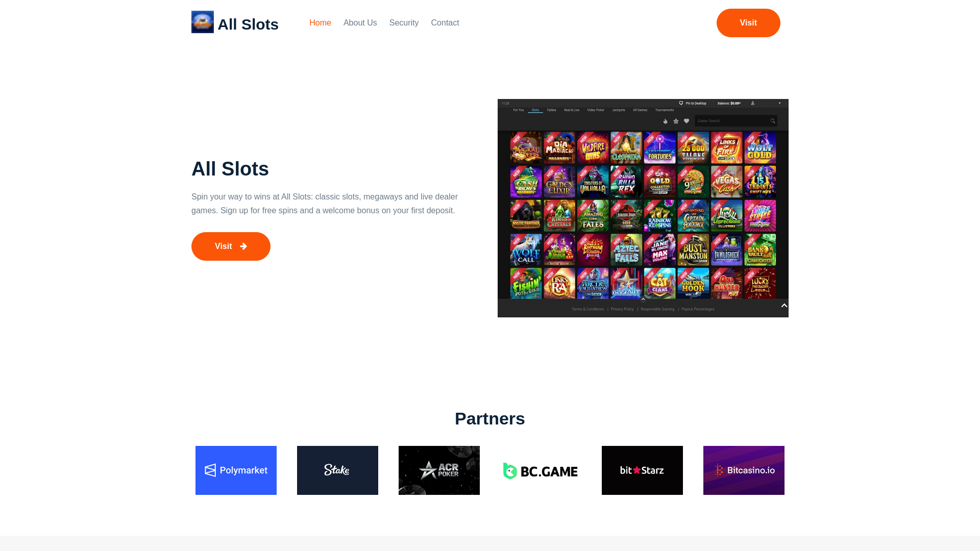 website screenshot of https://allslotsweb.com/