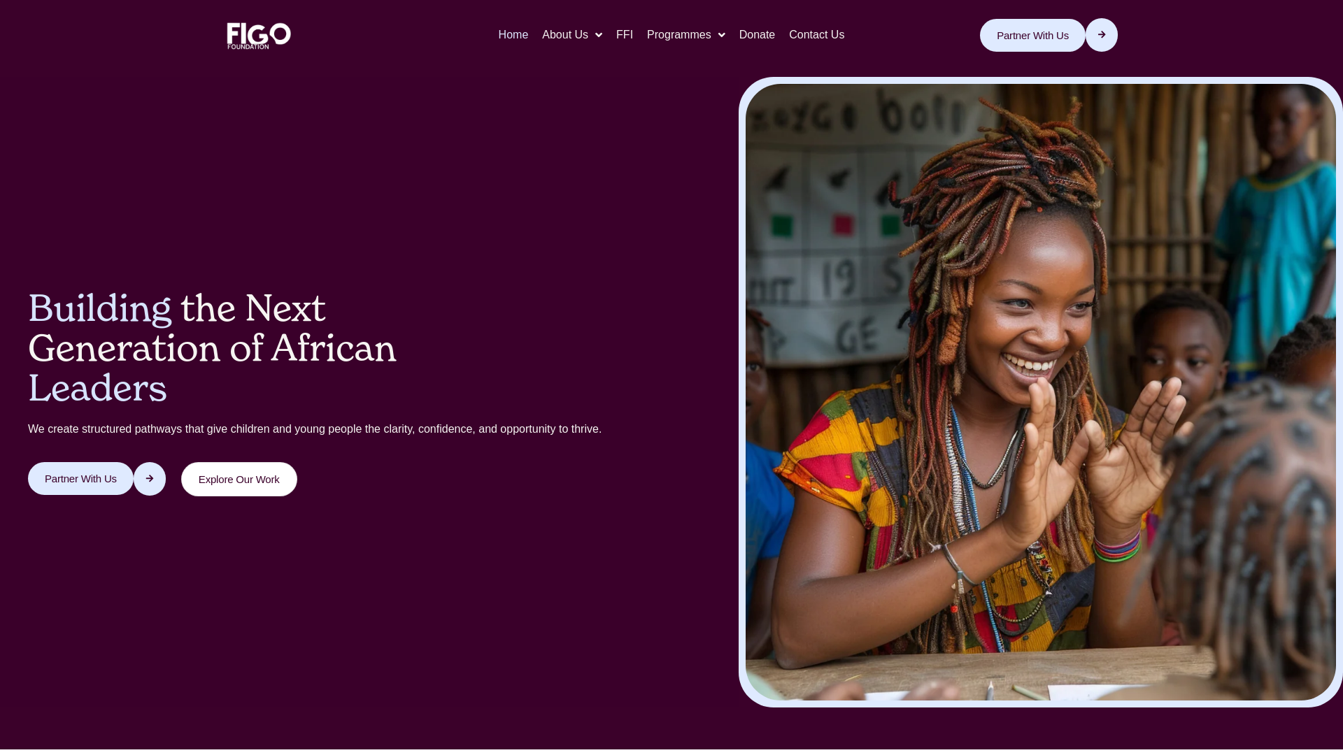 website screenshot of https://figofoundation.org/