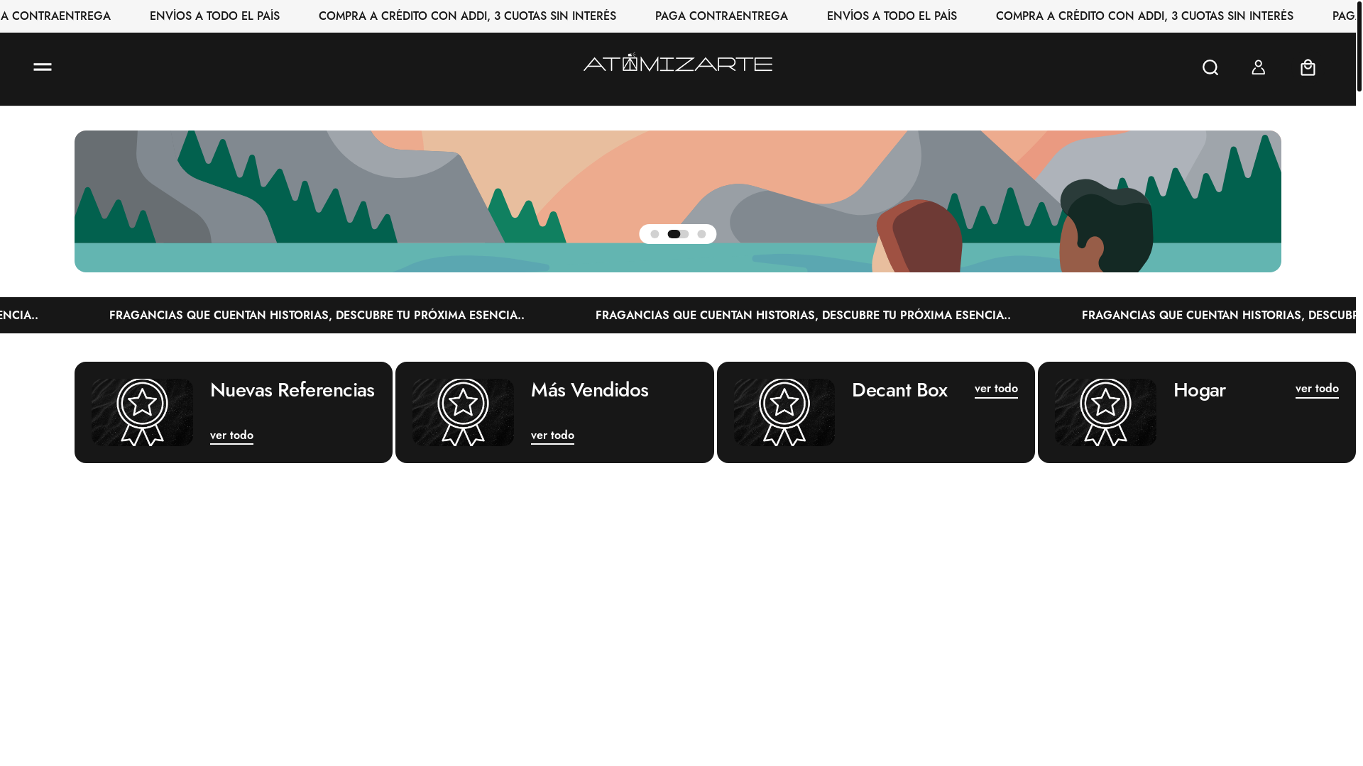 website screenshot of https://atomizarte.co/