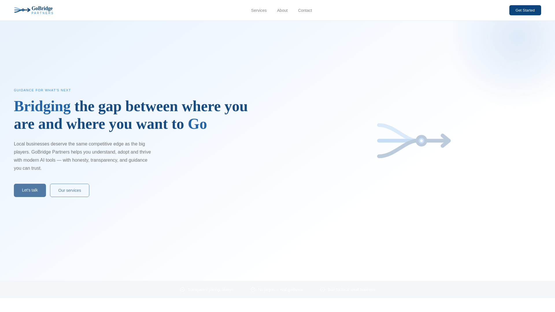 website screenshot of https://gobridgepartners.org/
