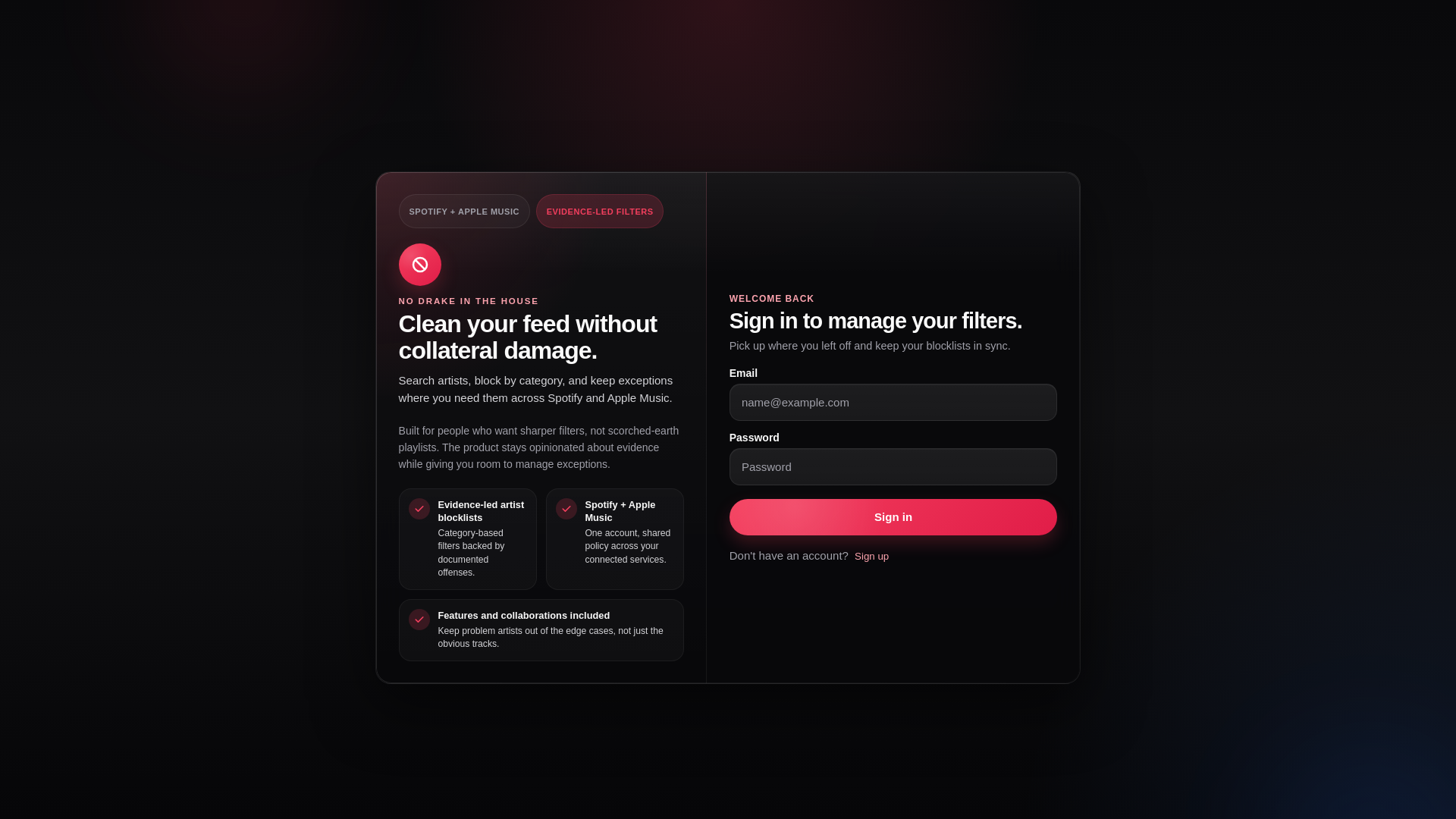 website screenshot of https://nodrakeinthe.house/