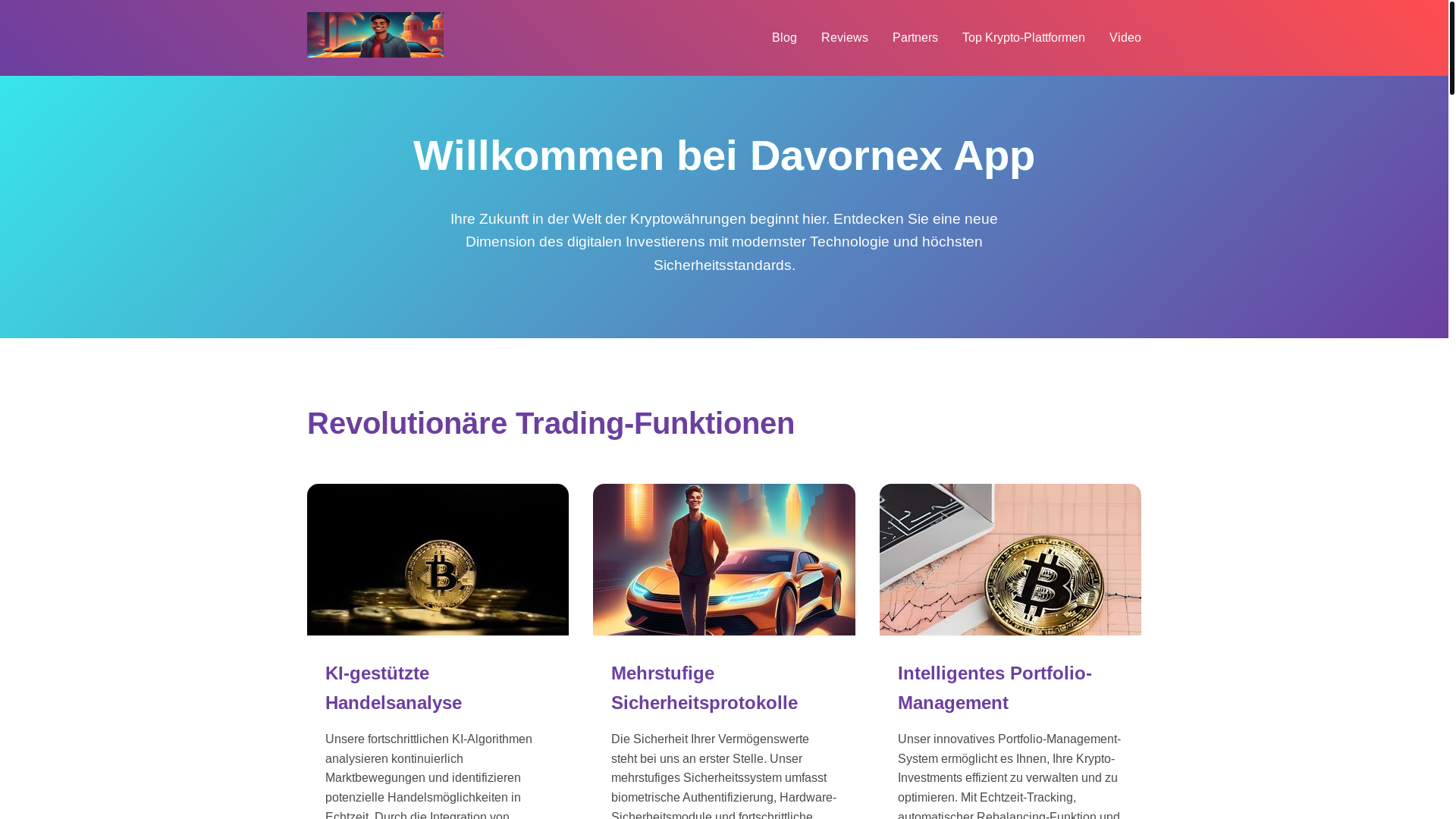 website screenshot of https://davornexapp-platform.top/