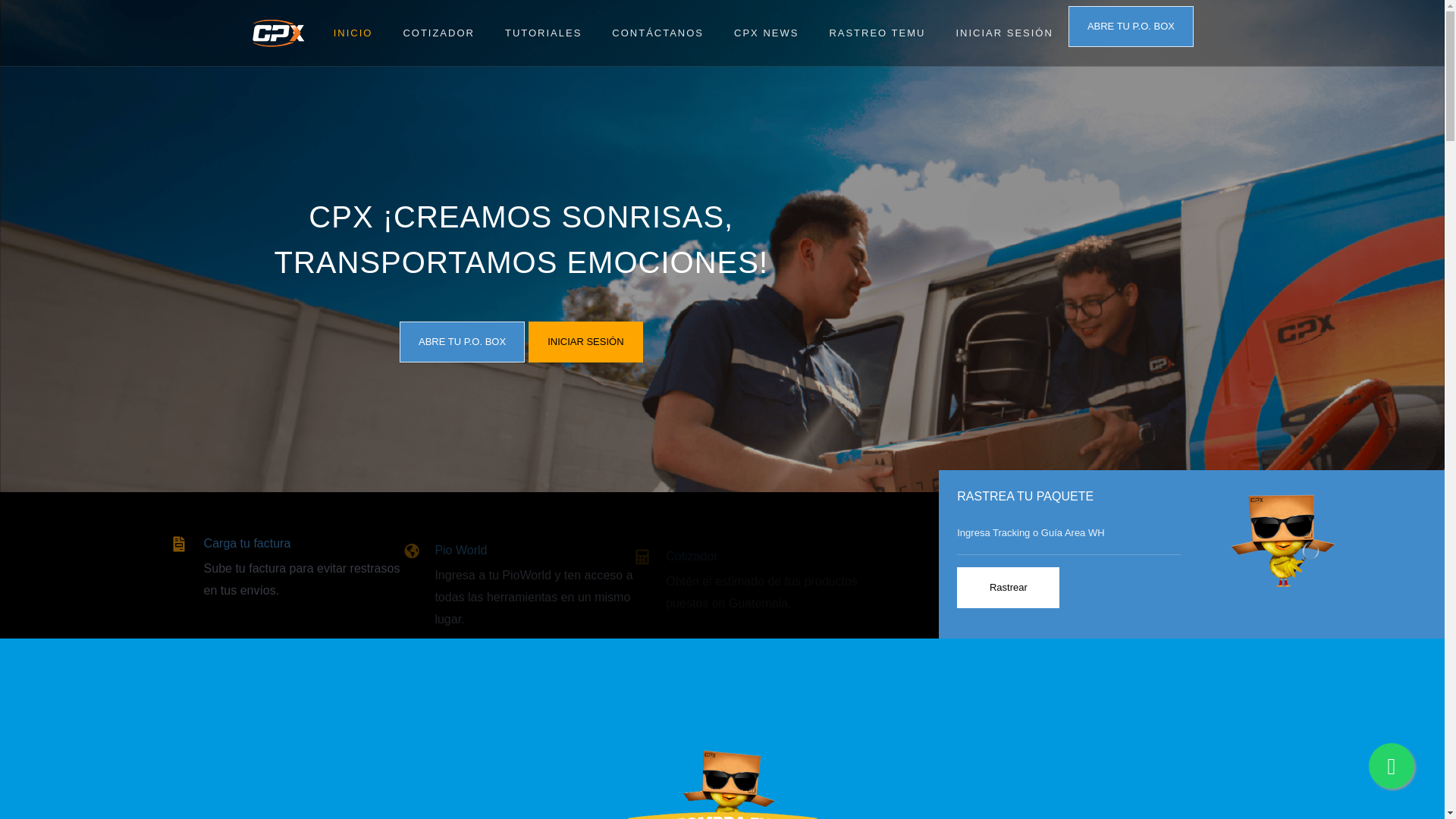 website screenshot of https://www.cpxbox.gt/