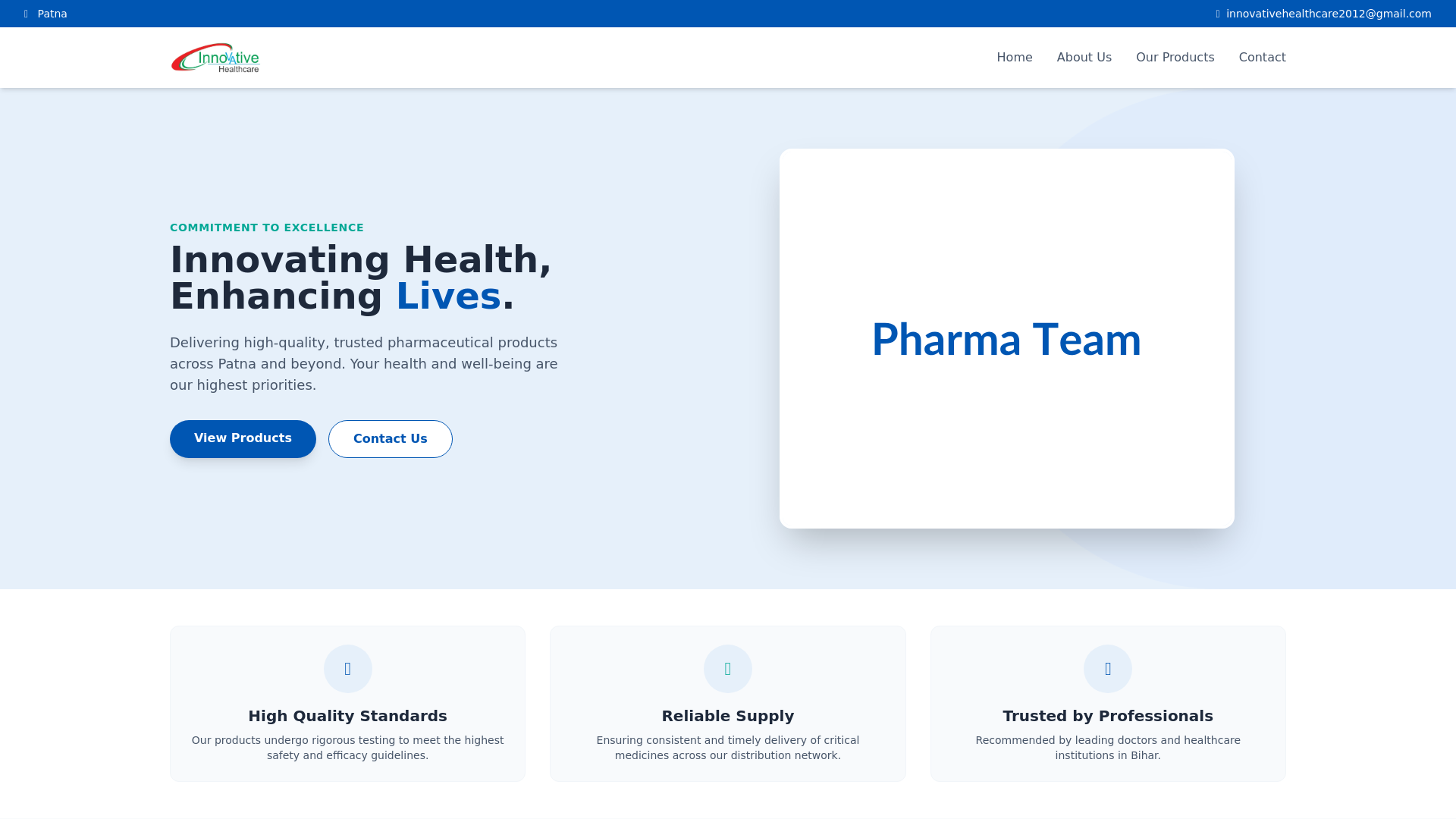 website screenshot of https://innovativehealthcarepatna.com/