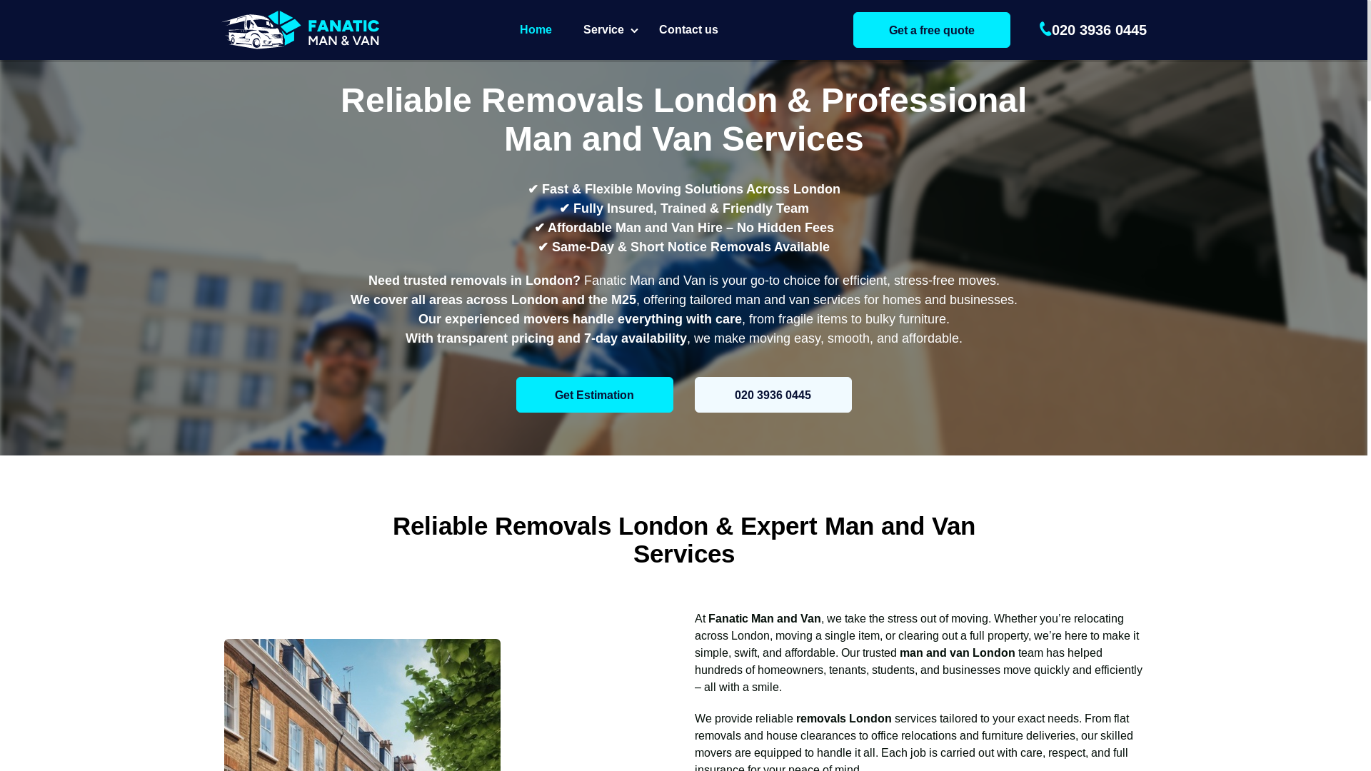 website screenshot of https://fanaticmanandvan.co.uk/