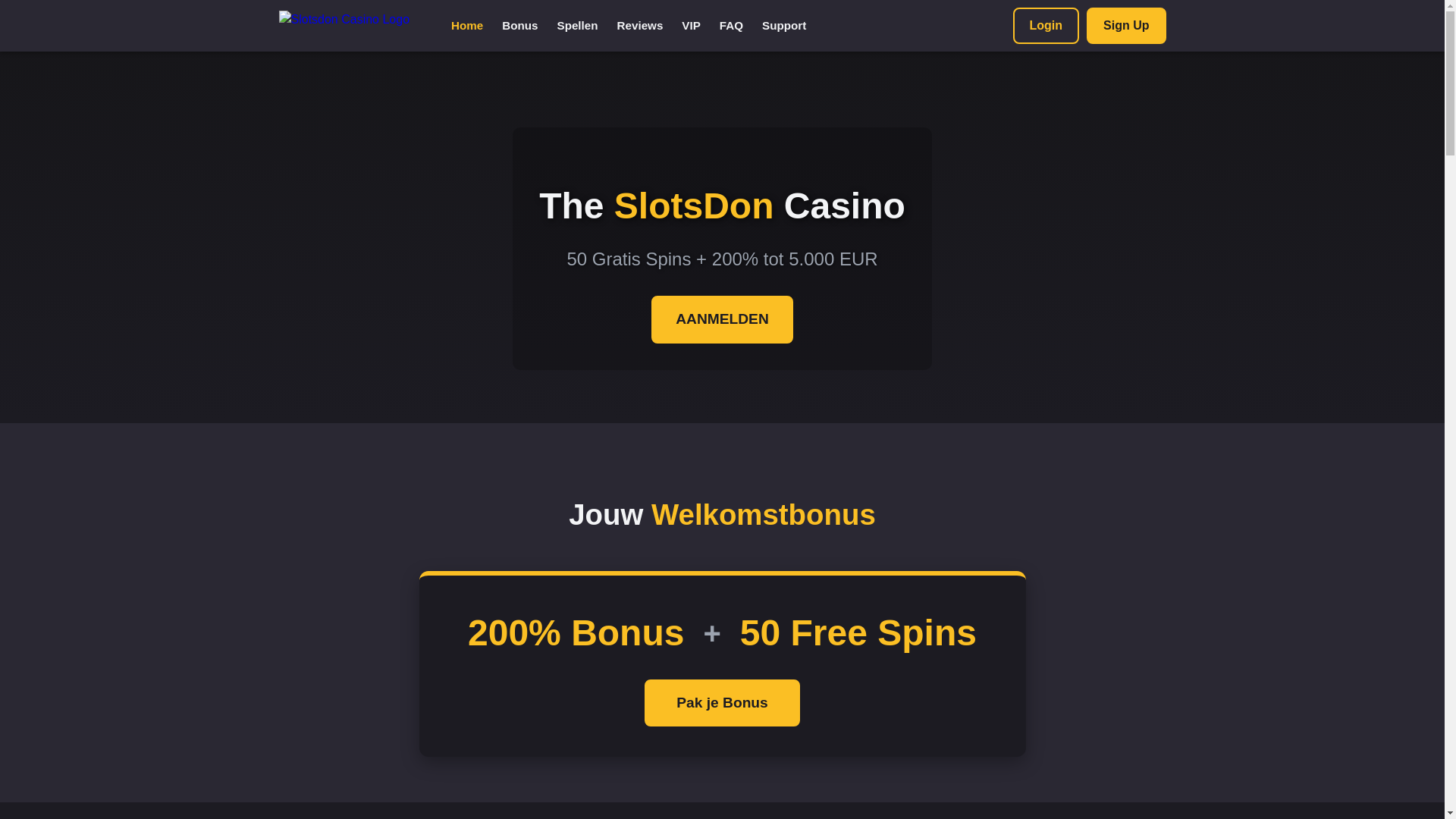 website screenshot of https://slotsdon-casino.nl/