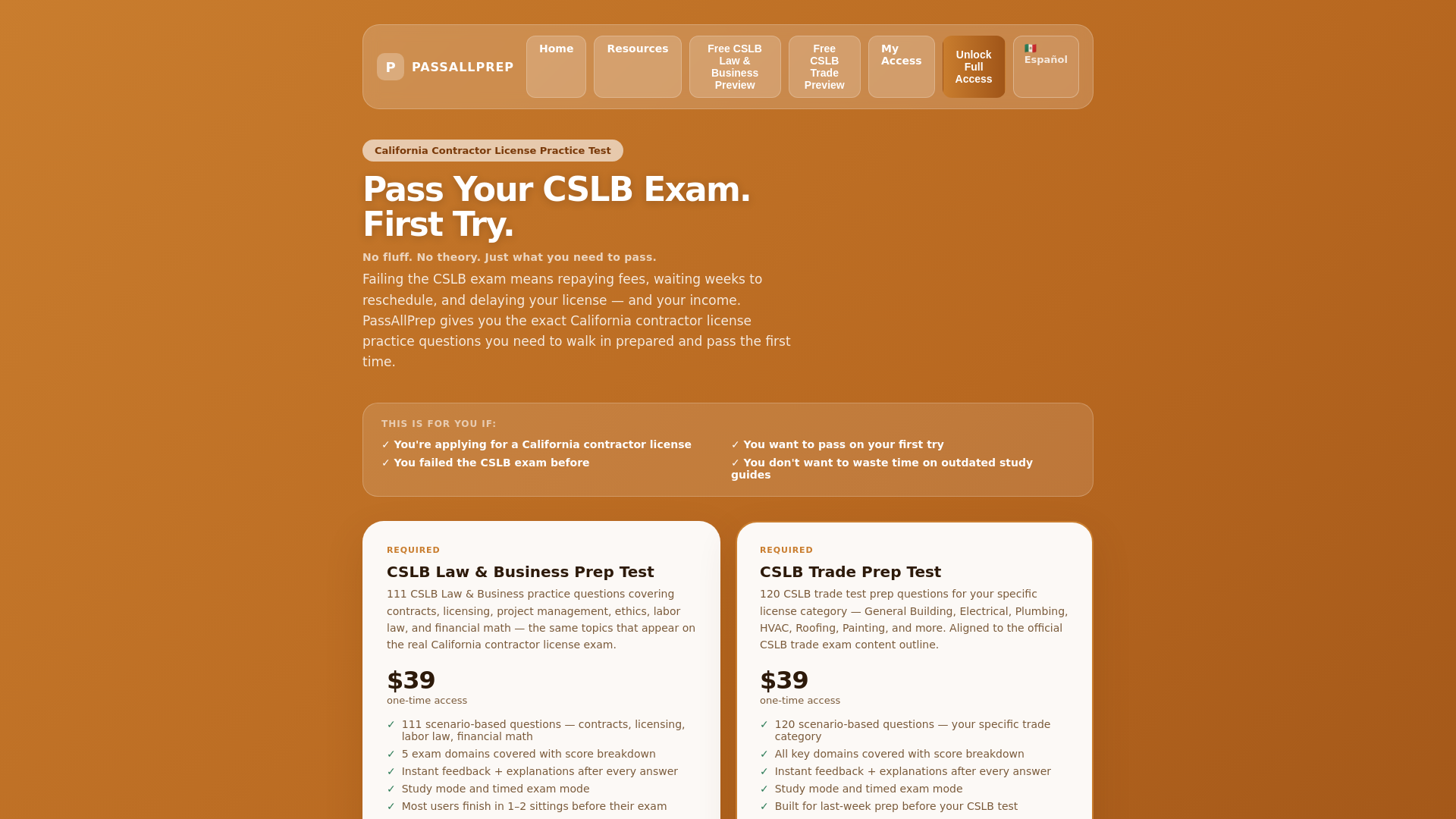 website screenshot of https://passallprep.com/
