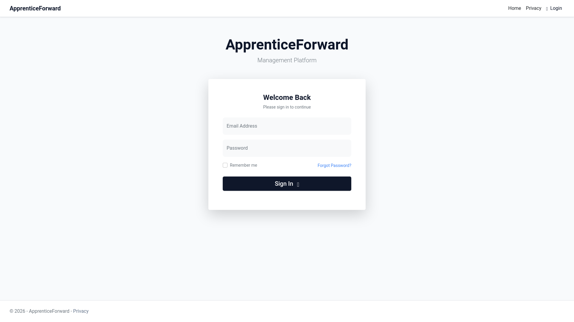 website screenshot of https://apprenticeforward.com