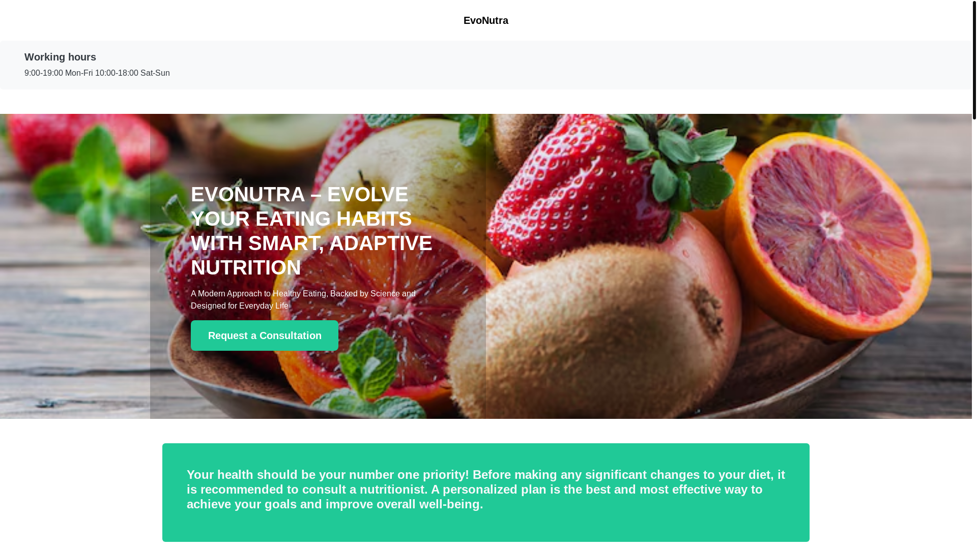 website screenshot of https://evonutradtime.info/