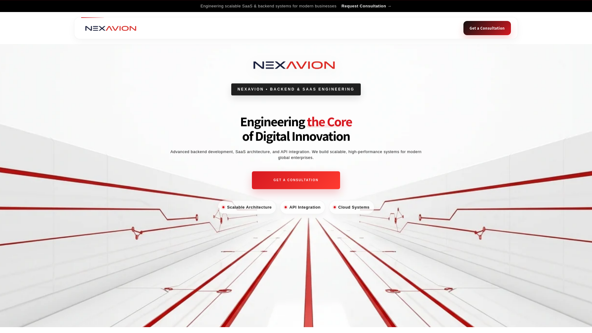 website screenshot of https://nexavion.net/