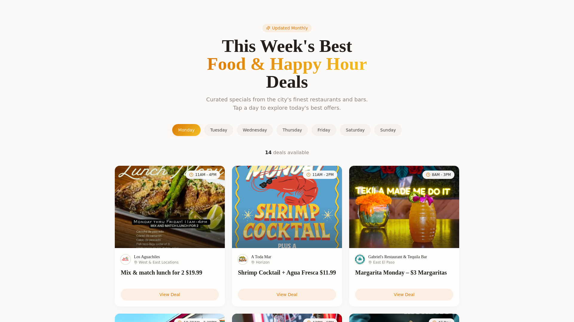 website screenshot of https://elpasorestaurants915.com/