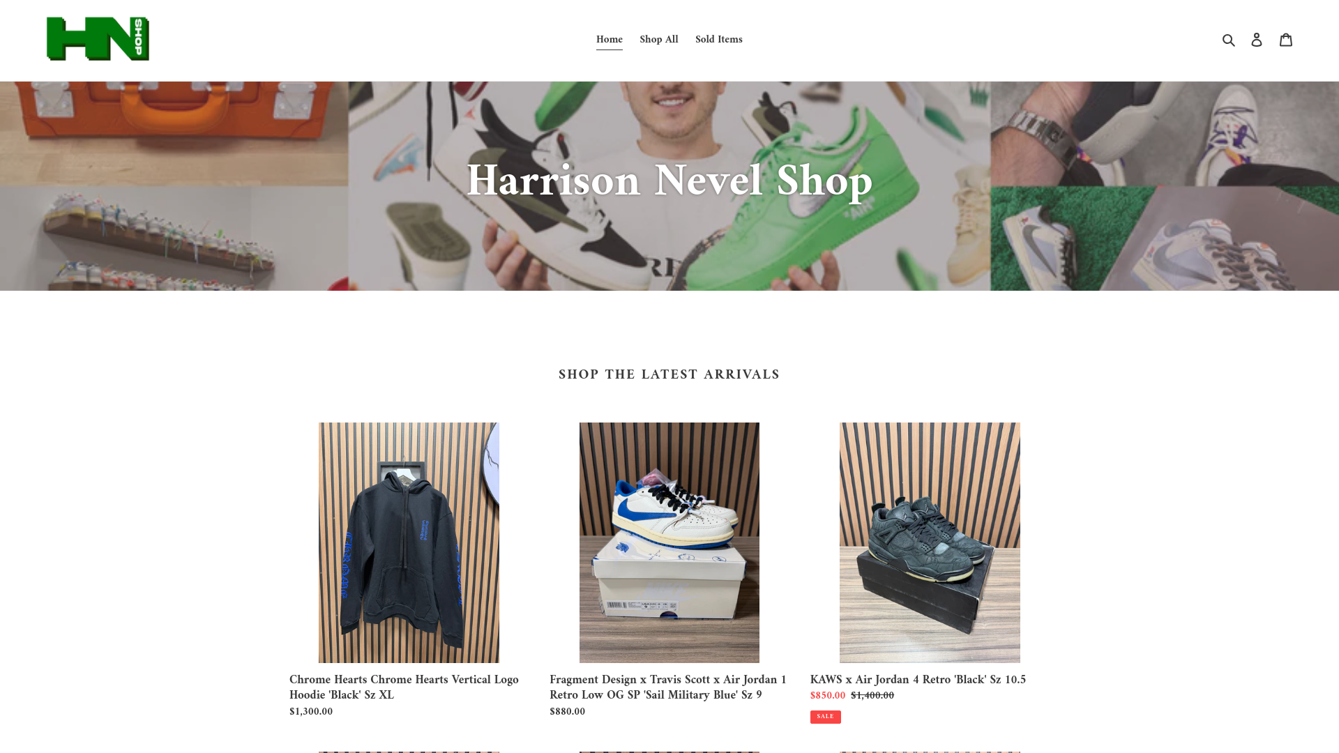 website screenshot of https://harrisonnevel.com/
