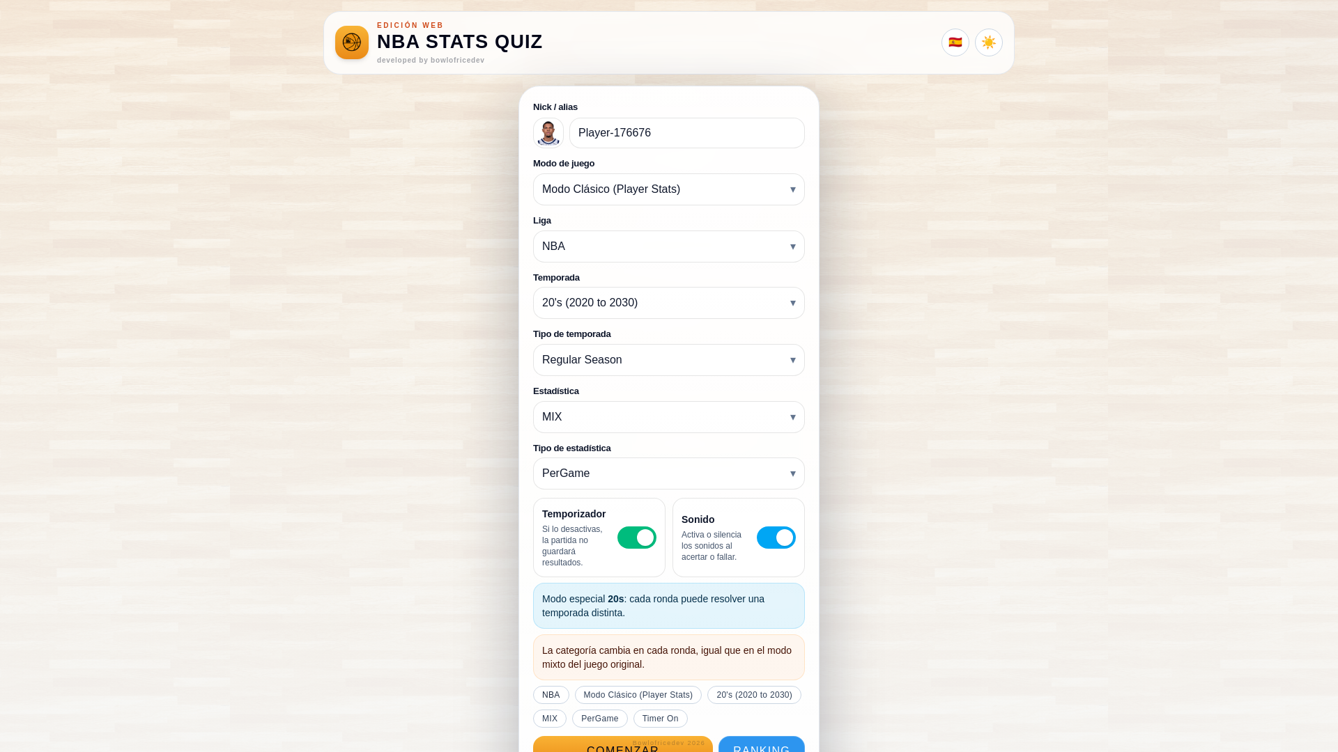 website screenshot of https://nbastatsquiz.com/