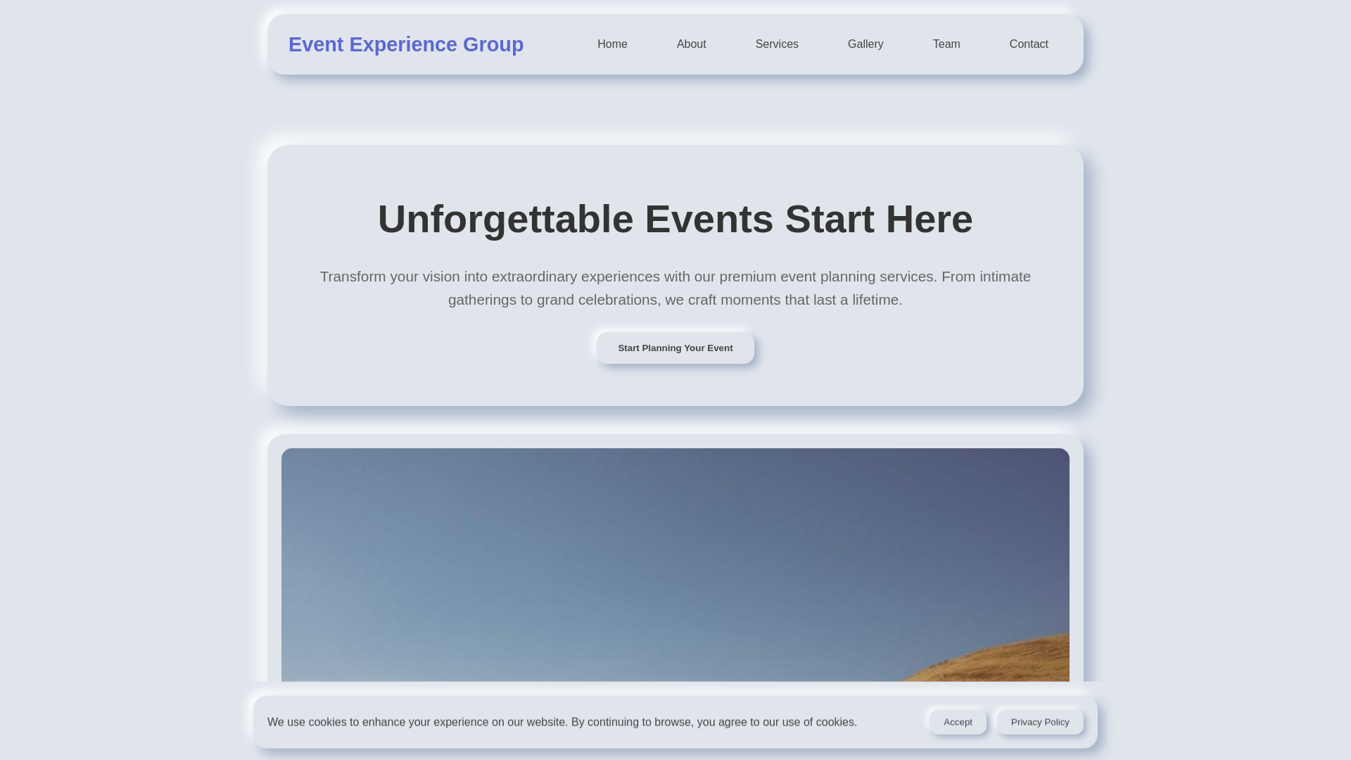 website screenshot of https://eventexperiencegroup.digital/