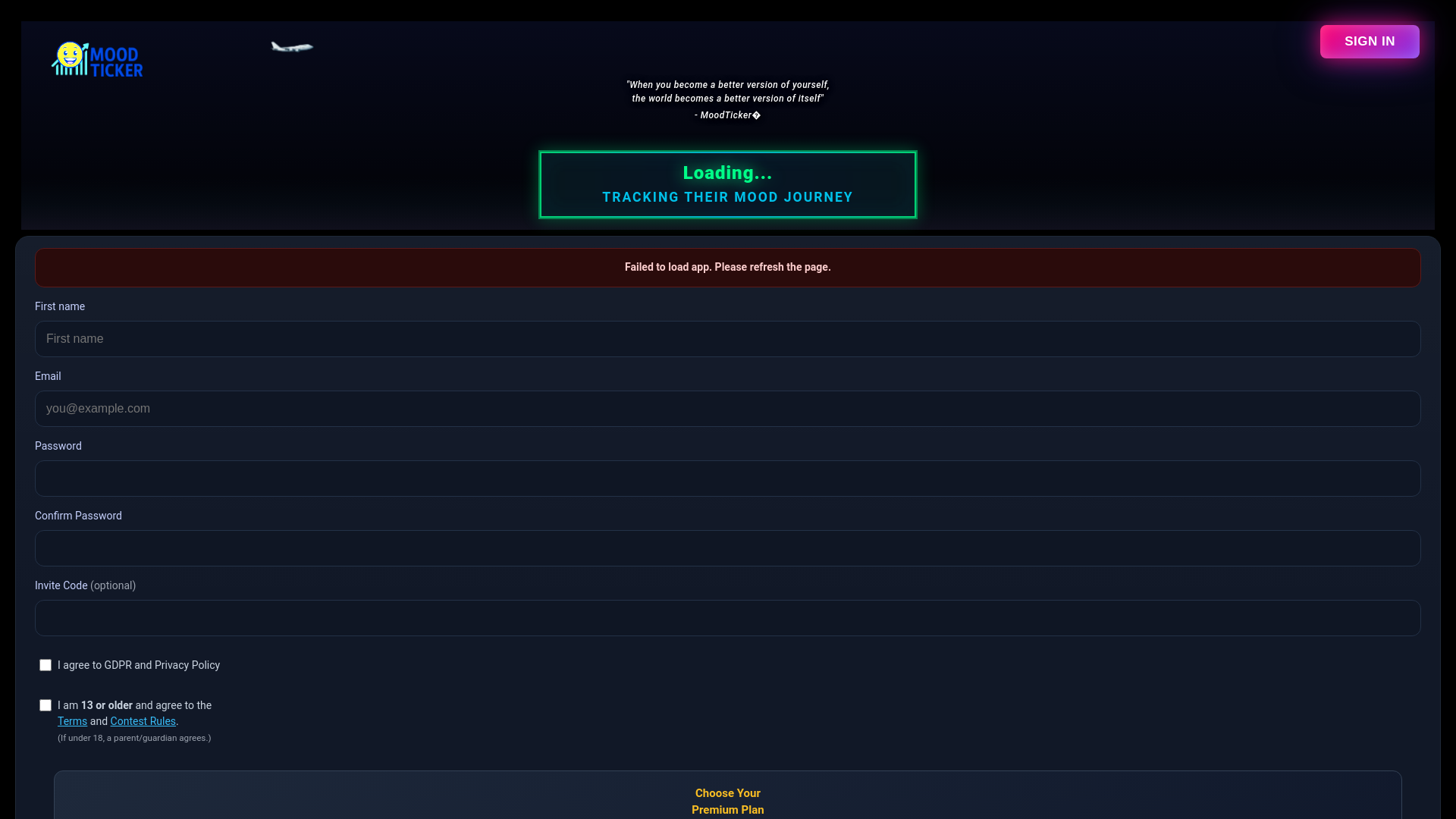 website screenshot of https://moodticker-frontend.pages.dev/