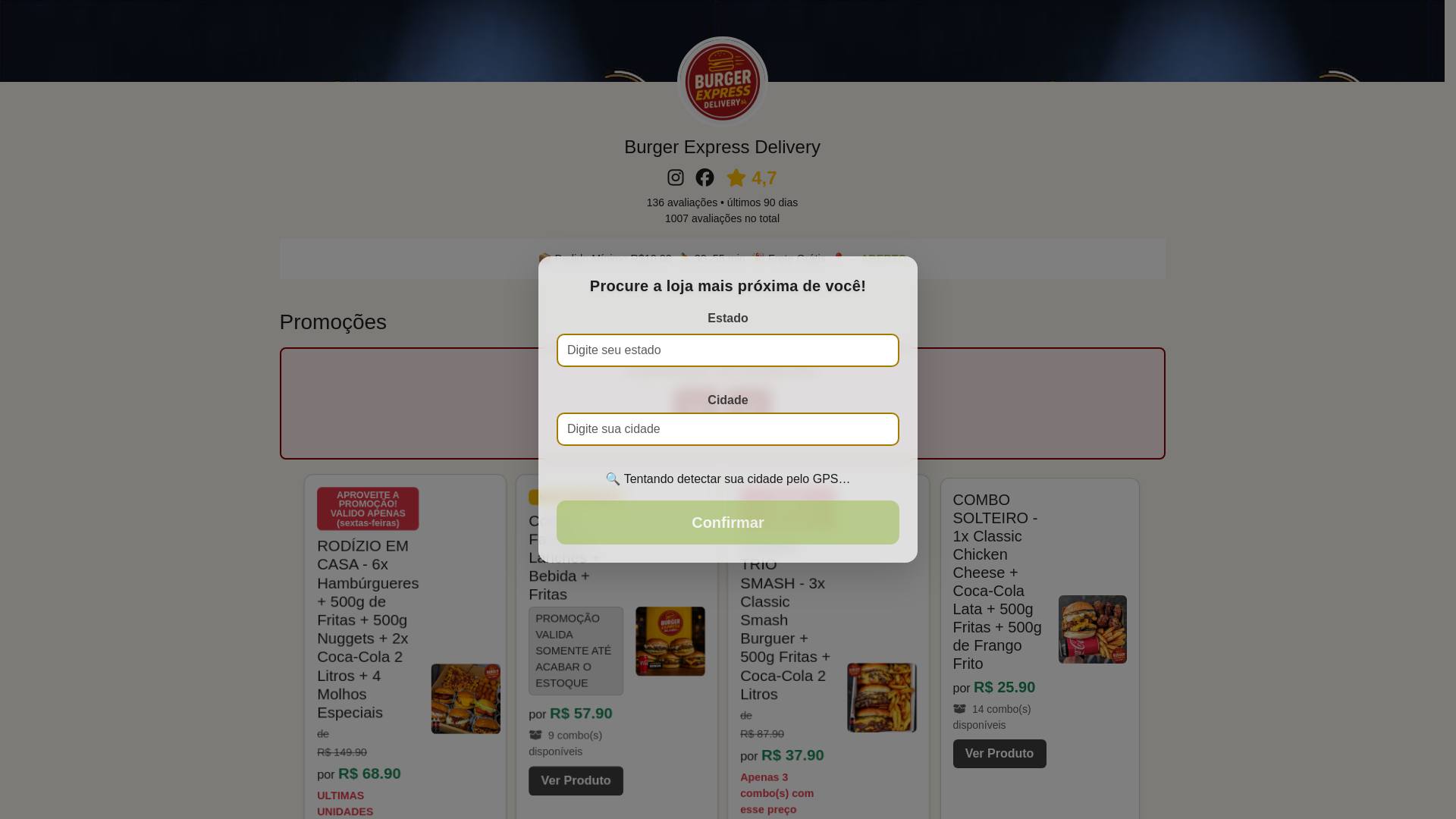 website screenshot of https://burgerexpressdellivery.shop/