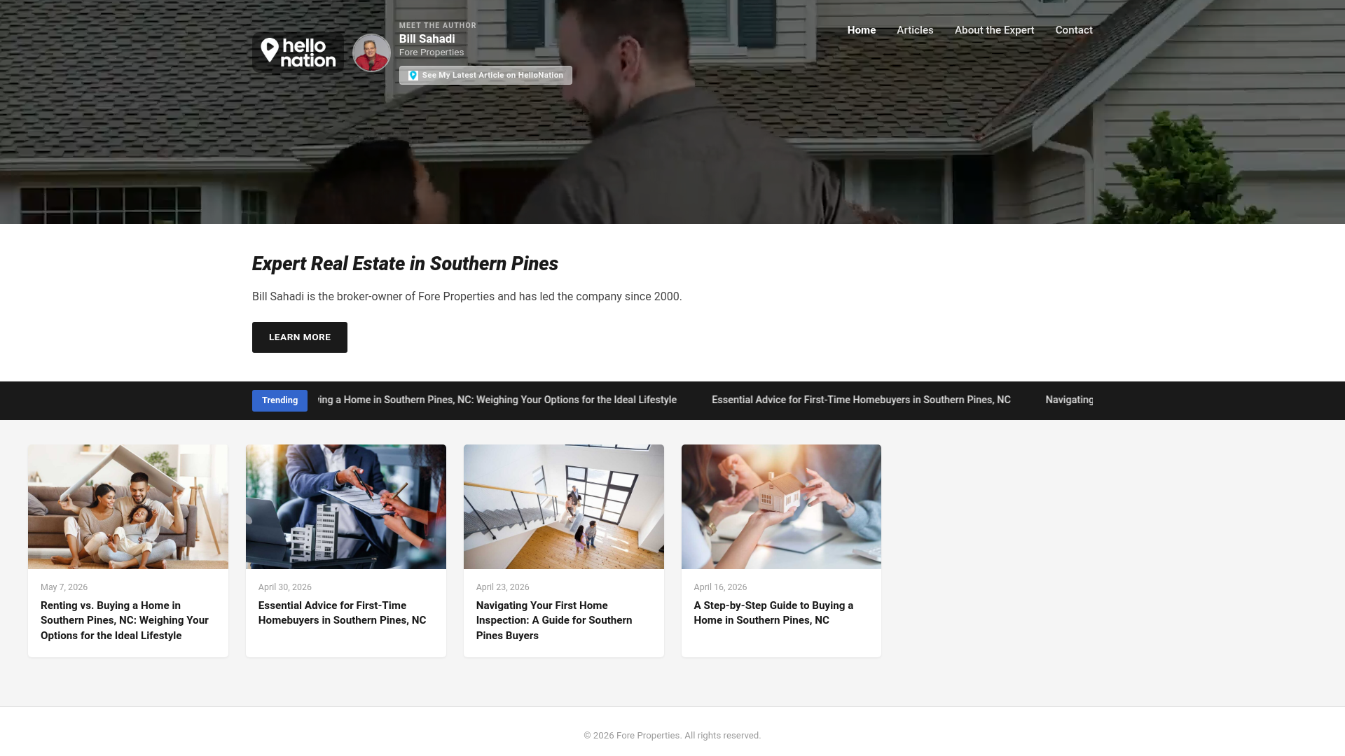 website screenshot of https://realestateexpertinsouthernpinesnc.org/