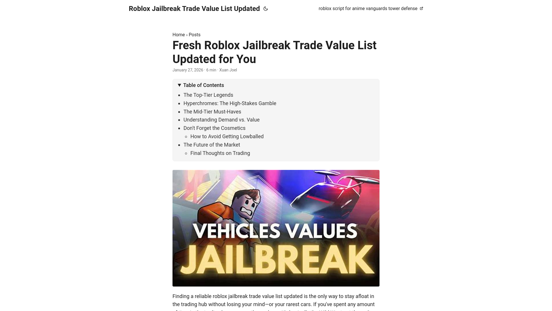 website screenshot of https://roblox-jailbreak-trade-value-list-updated.pages.dev/