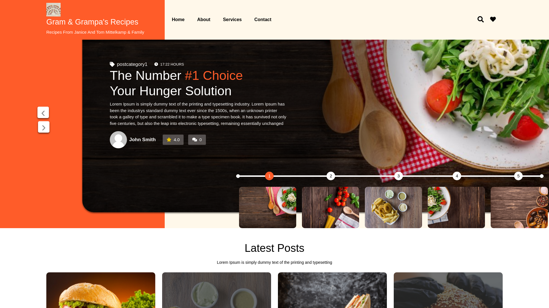 website screenshot of https://gramandgrampasrecipes.com
