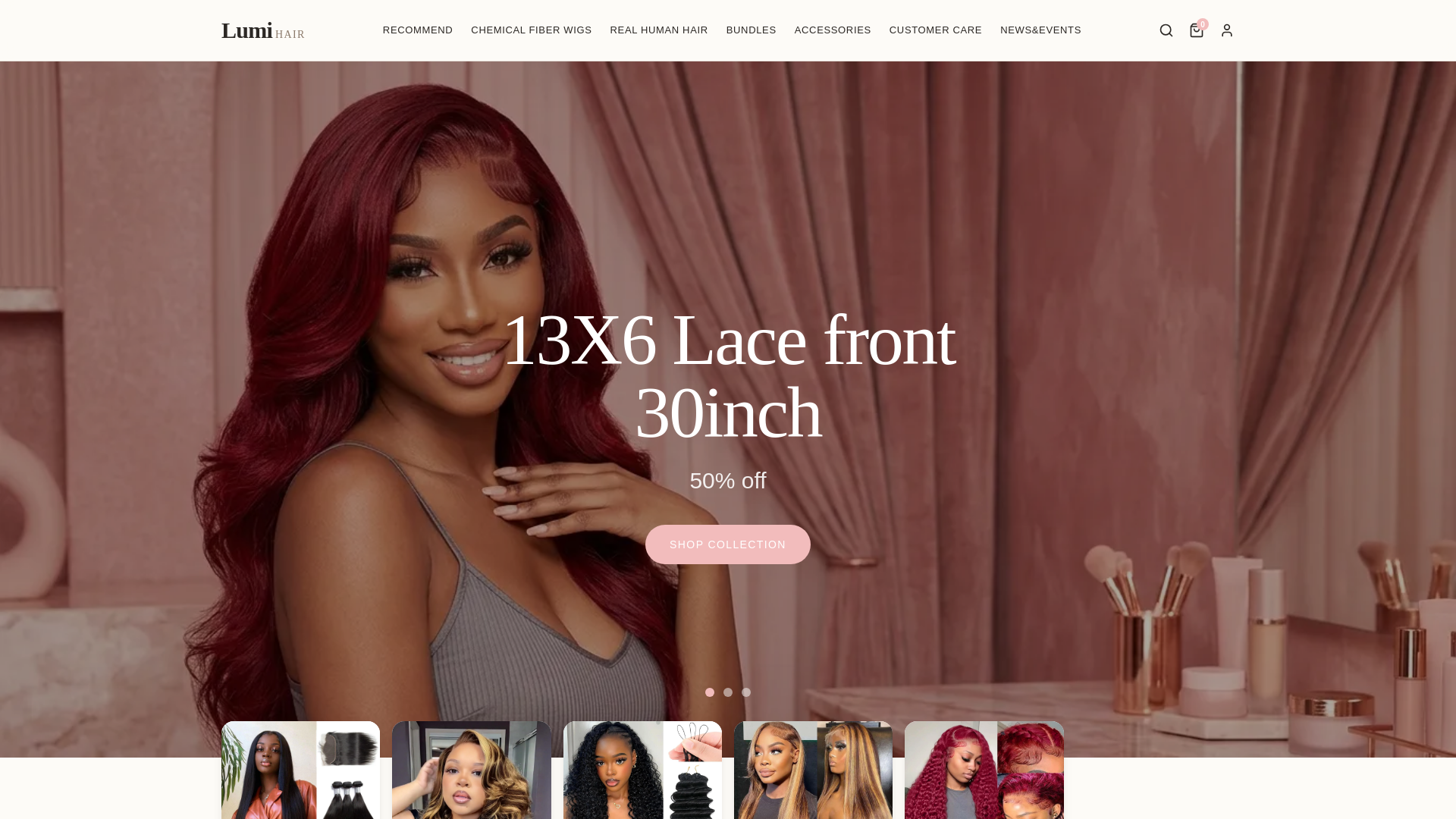 website screenshot of https://lumihair.pages.dev/