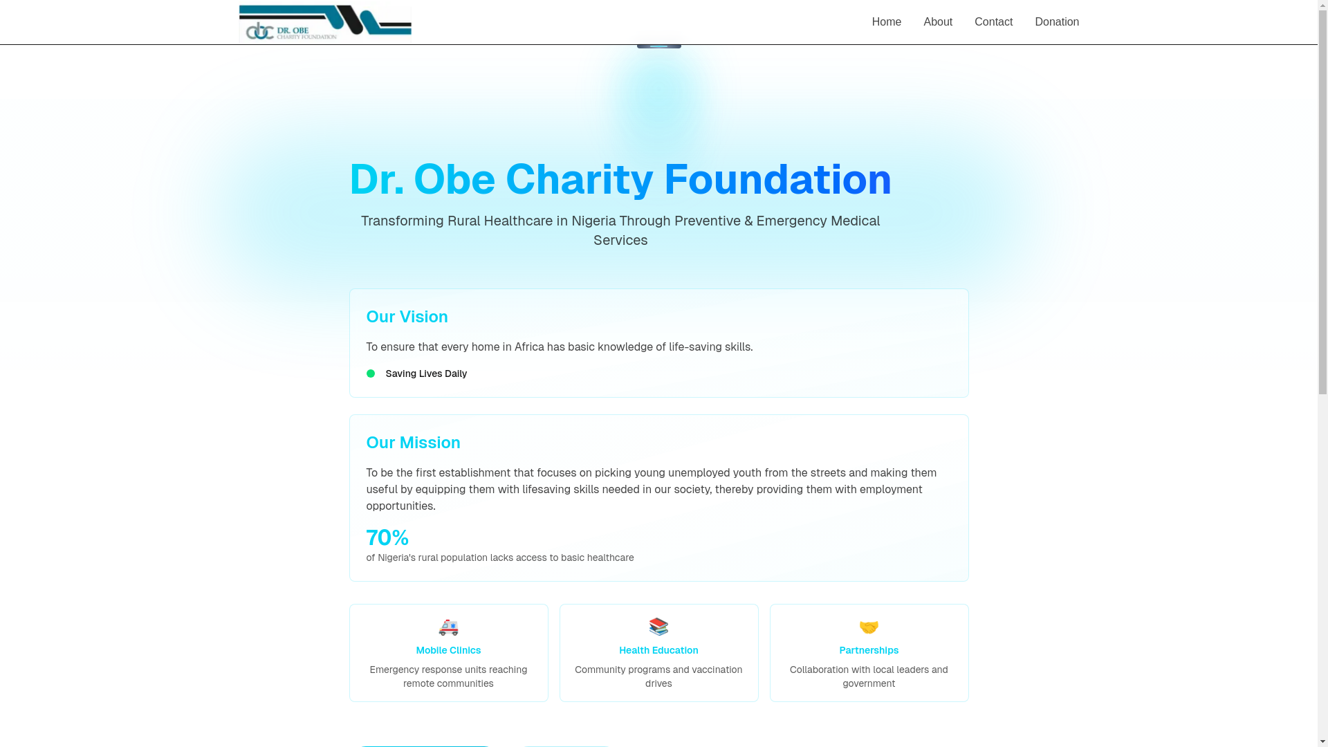 website screenshot of https://obefoundation4charity.org/