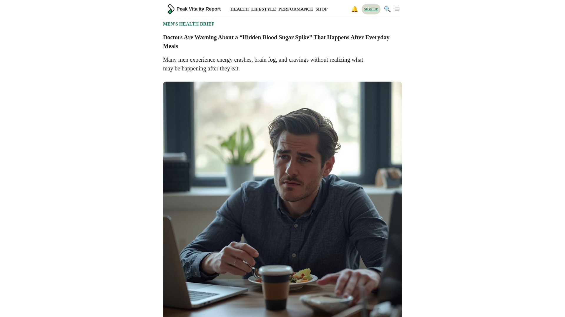 website screenshot of https://peakvitalityreport.com/
