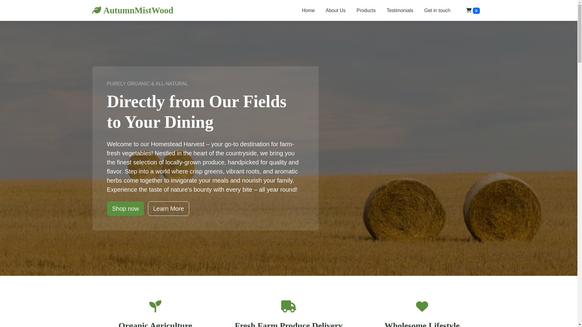 website screenshot of https://calmharvestmarket.food/