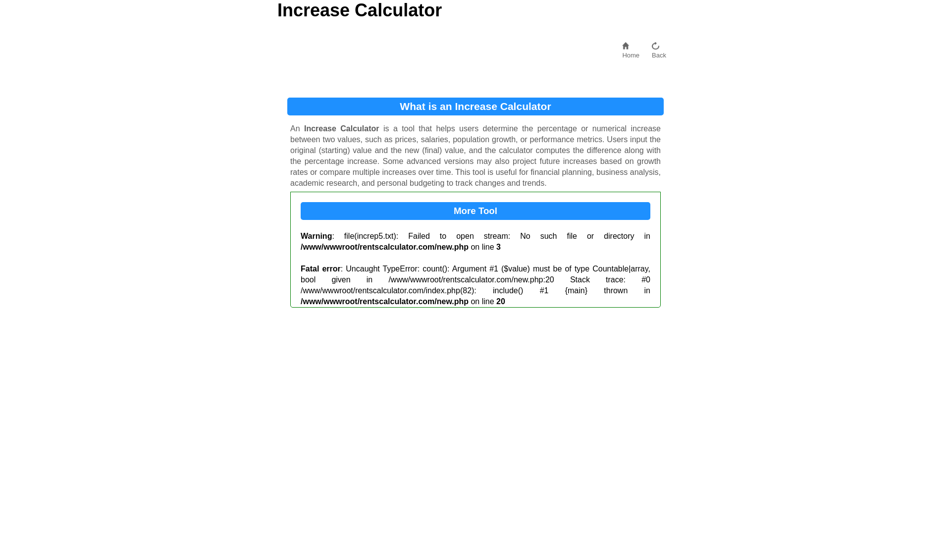 website screenshot of https://rentscalculator.com/