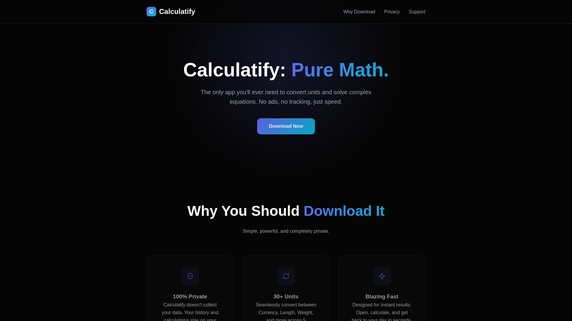 website screenshot of https://calculatify.pages.dev/