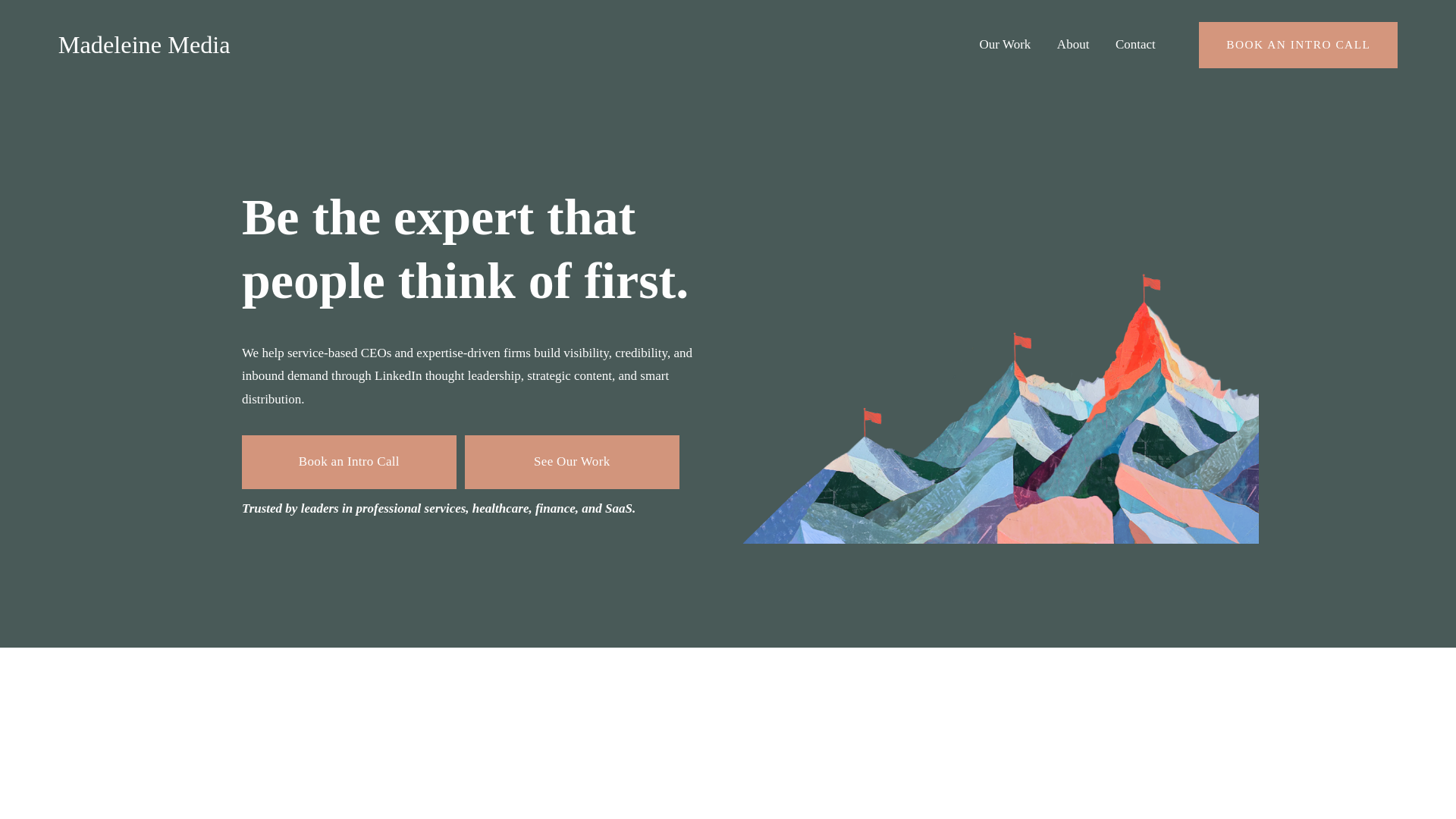 website screenshot of https://madeleinemediaconsulting.com/